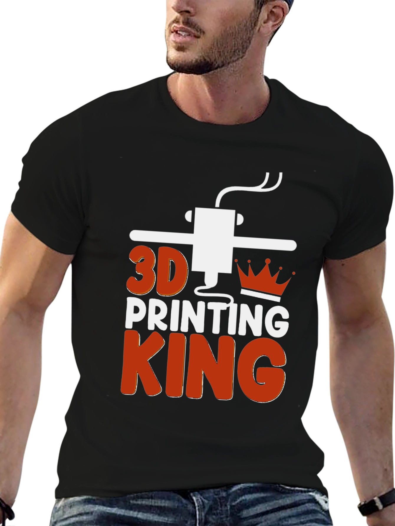 3D Printing King Graphic Tee - Black