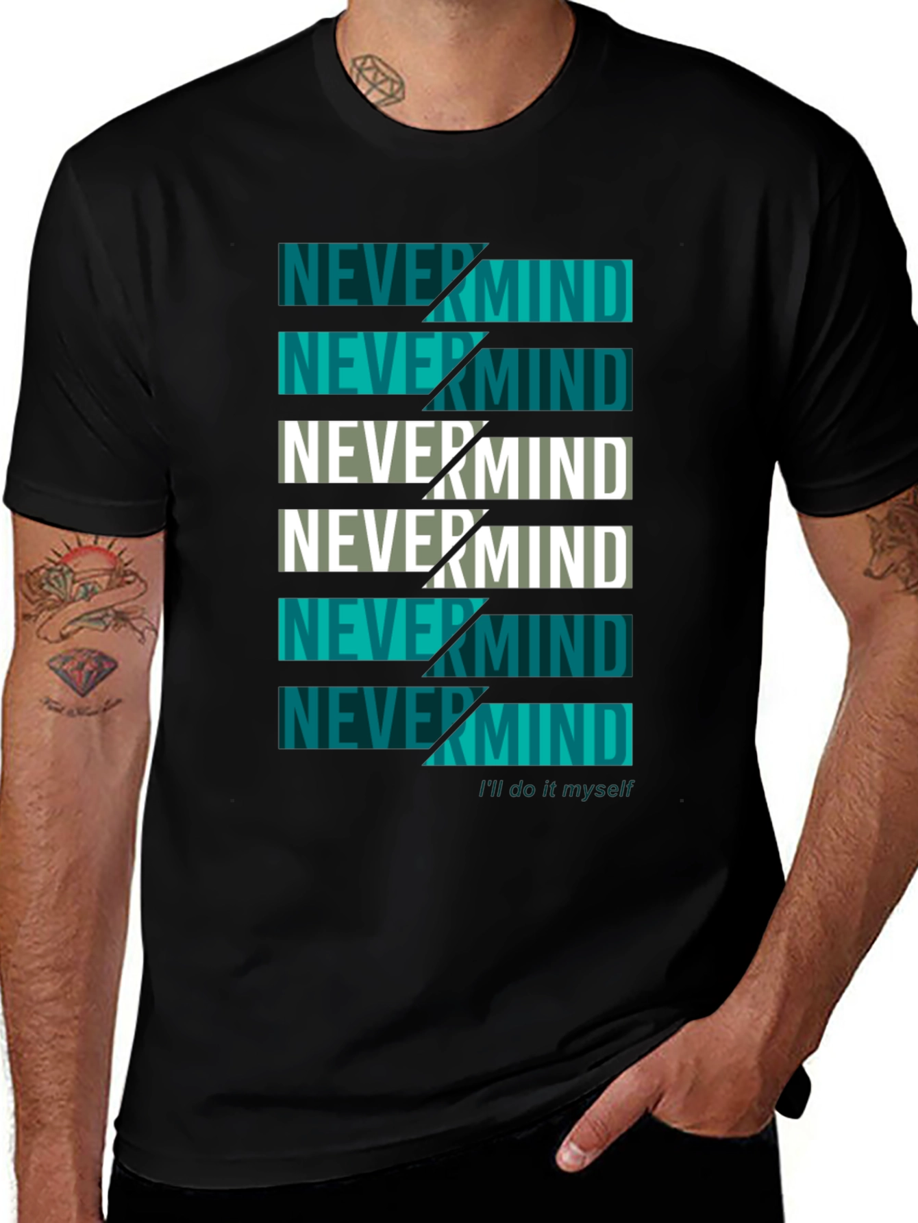 Nevermind Graphic Print Crew Neck T-Shirt