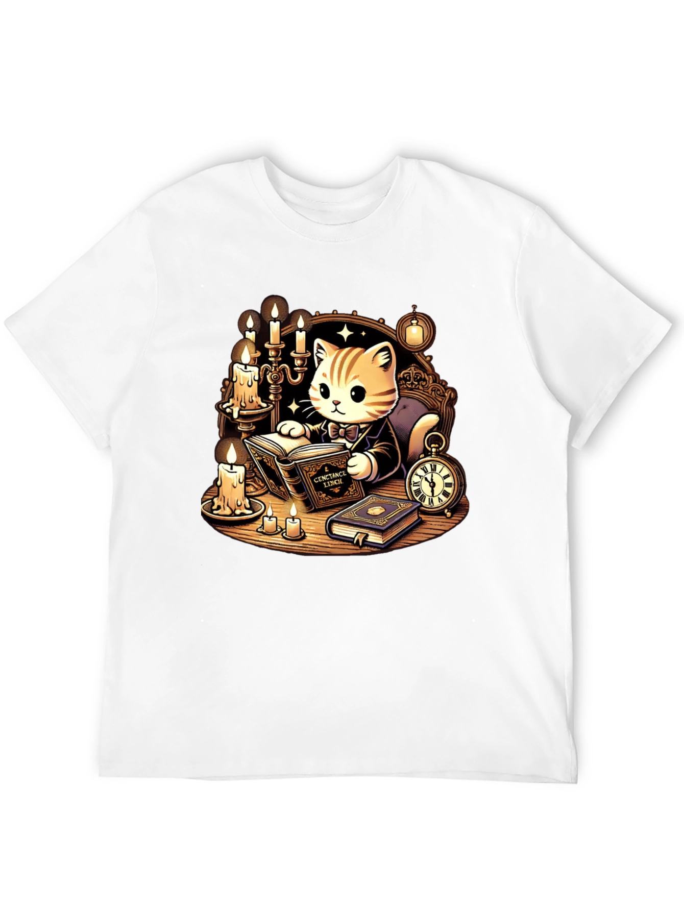 Literary Cat T-Shirt - Reading Kitten Tee