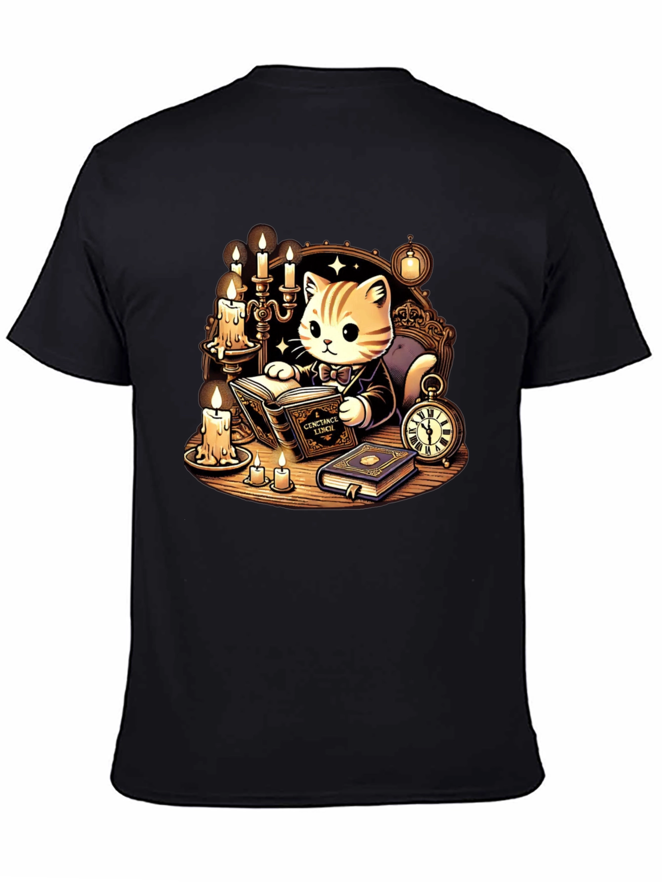 Literary Cat T-Shirt - Reading Kitten Tee