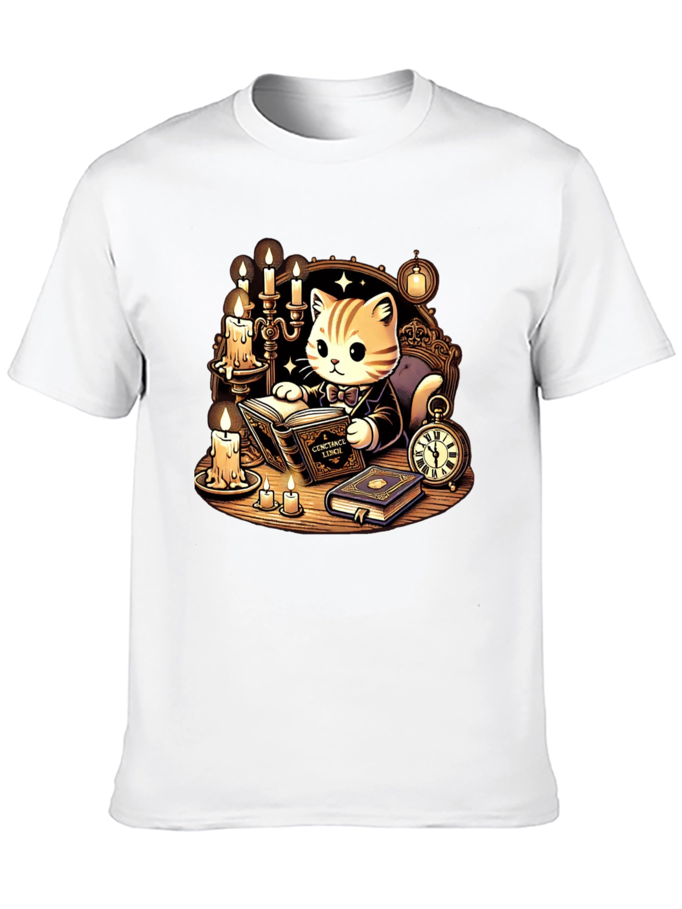 Literary Cat T-Shirt - Reading Kitten Tee