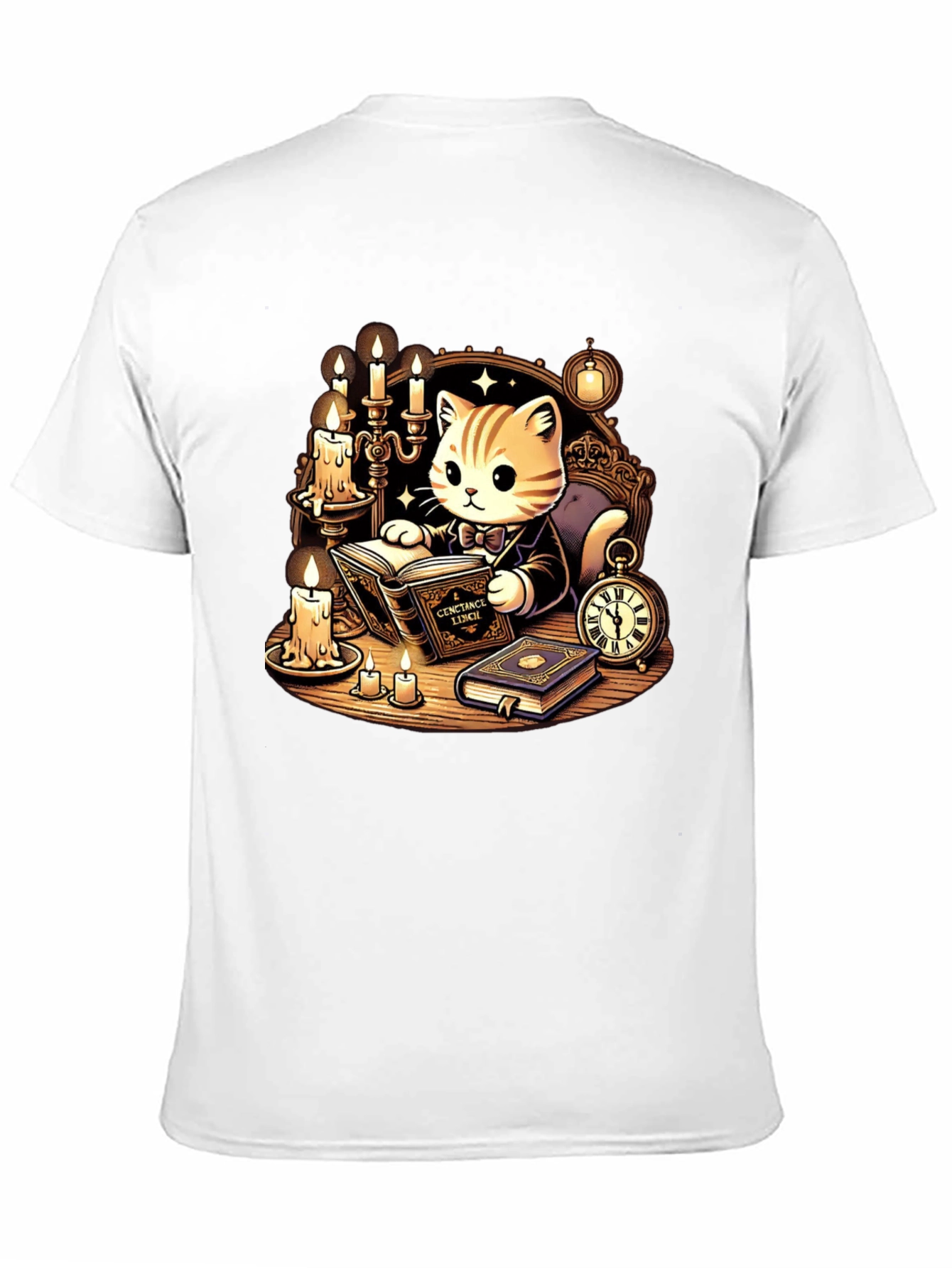 Literary Cat T-Shirt - Reading Kitten Tee
