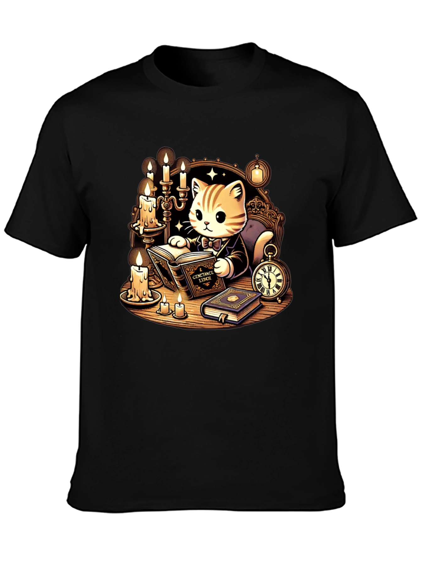 Literary Cat T-Shirt - Reading Kitten Tee