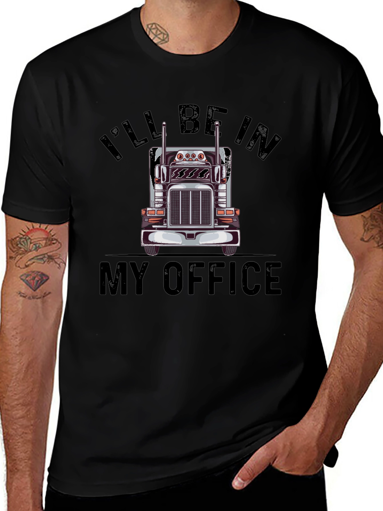 Trucker T-Shirt: Ill Be In My Office Design