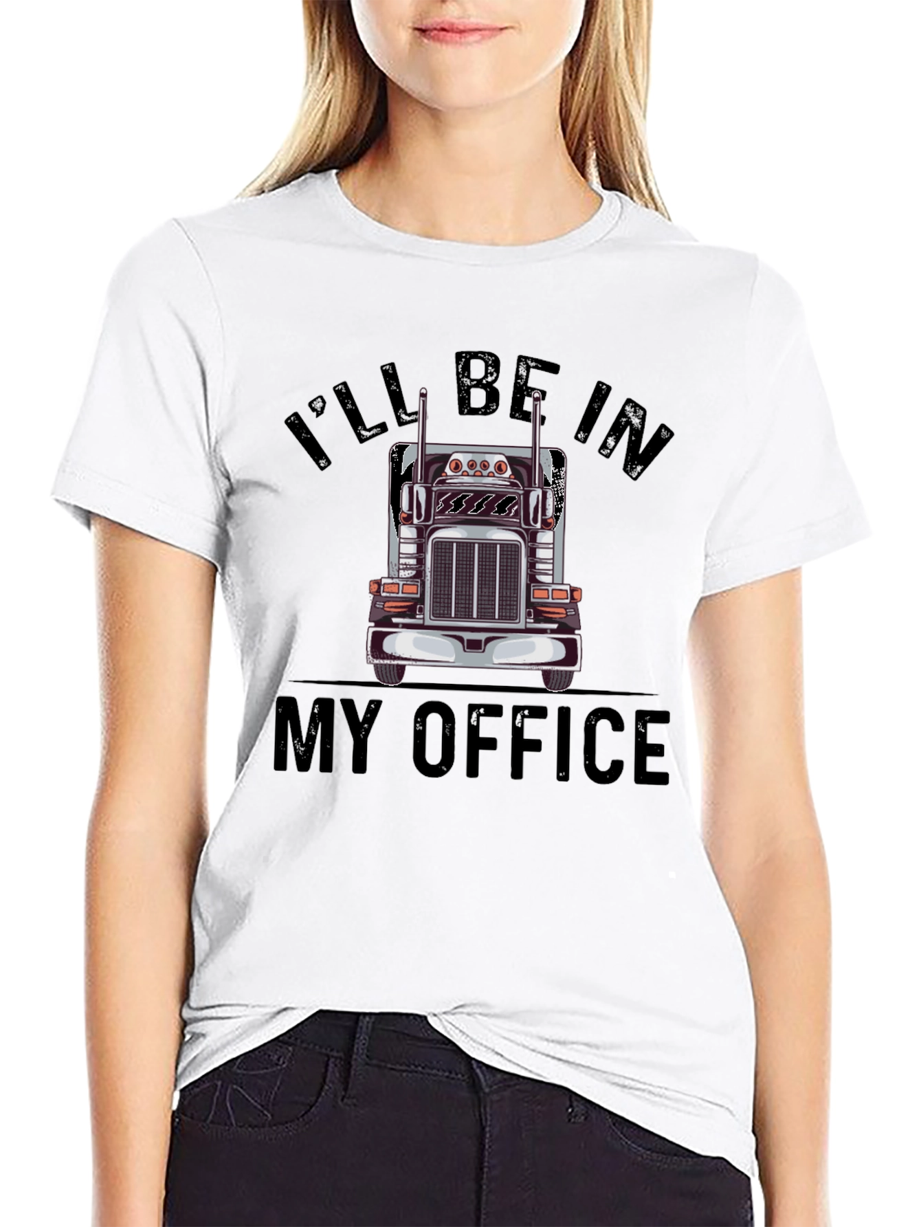 Trucker T-Shirt: Ill Be In My Office Design