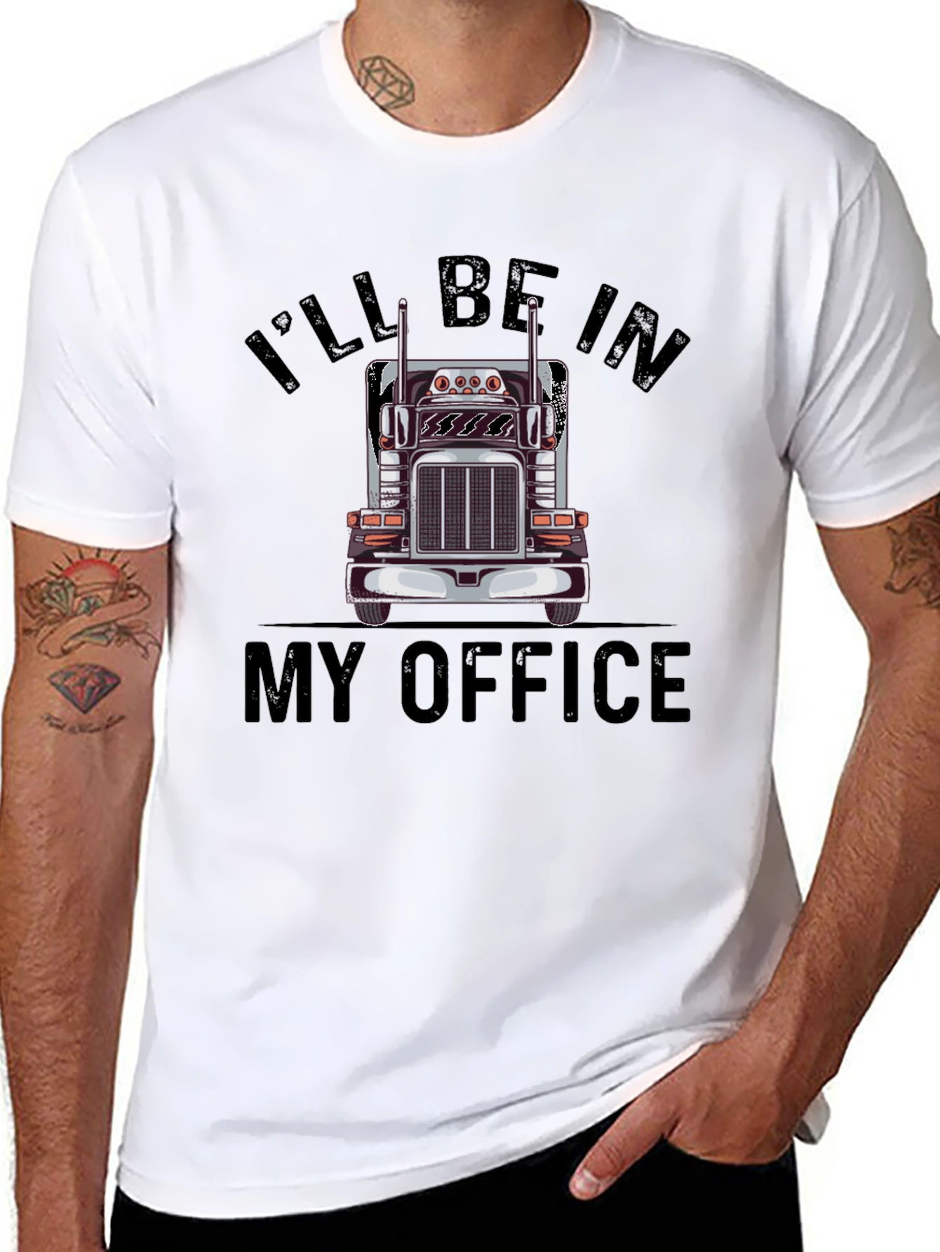 Trucker T-Shirt: Ill Be In My Office Design