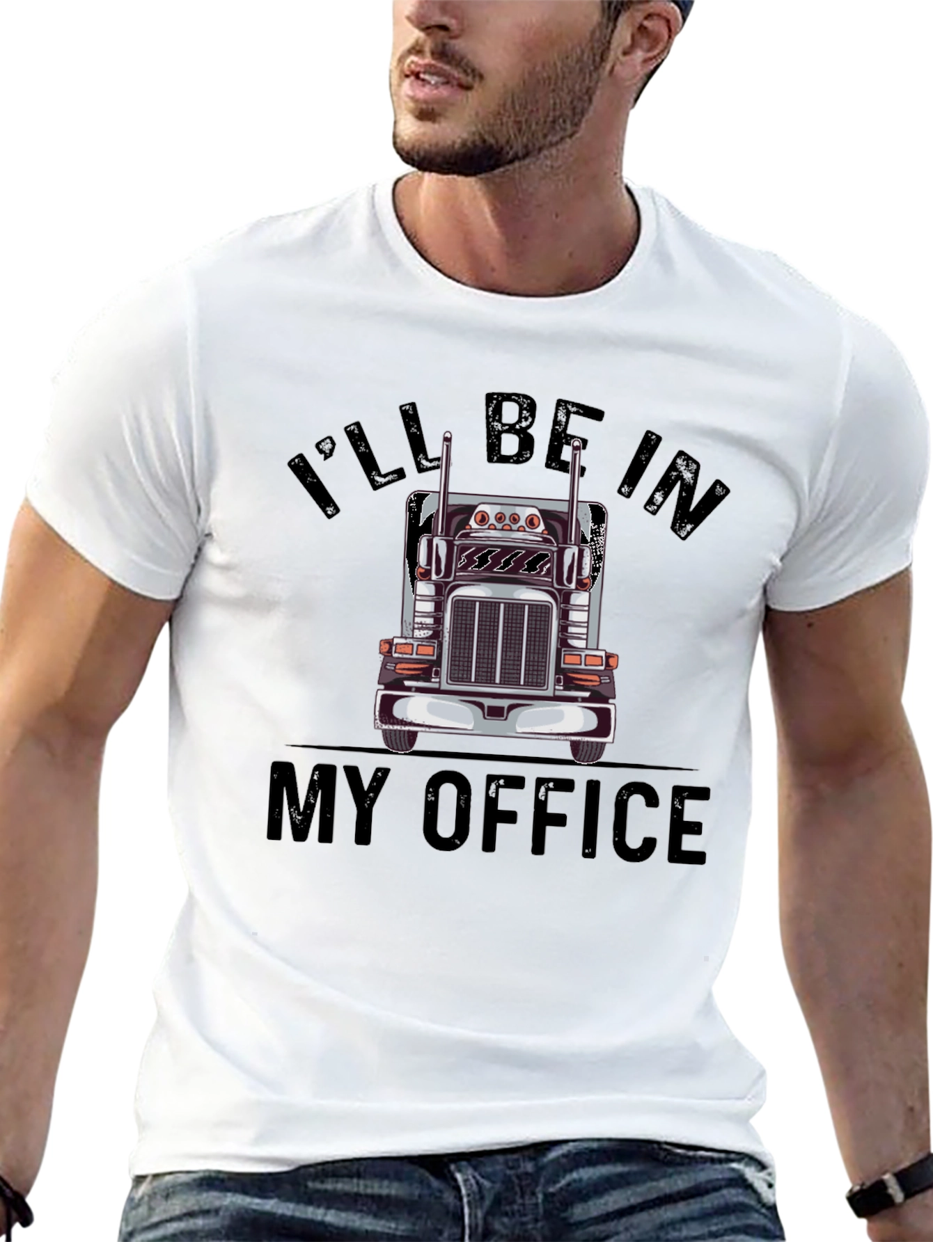 Trucker T-Shirt: Ill Be In My Office Design