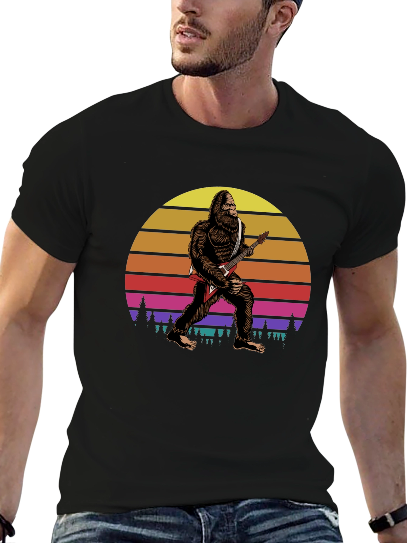 Bigfoot Guitar Player T-Shirt