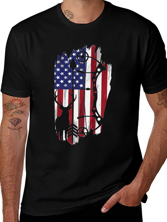 American Flag Deer Hunting T-Shirt