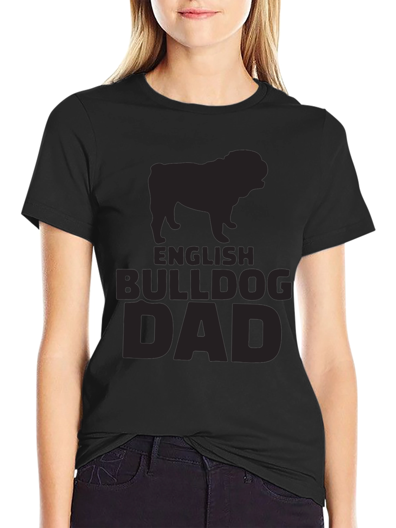 English Bulldog Dad Black T-Shirt