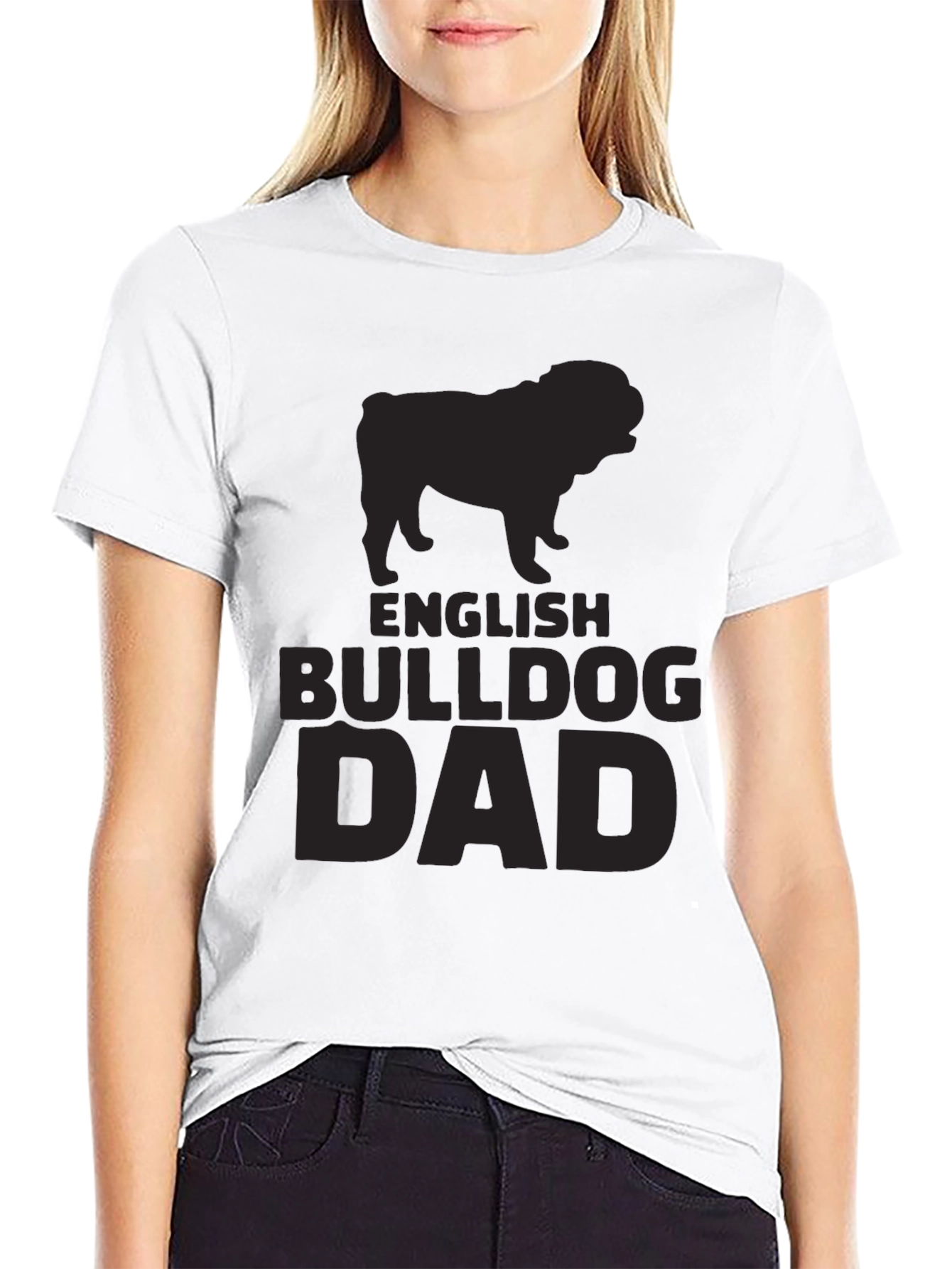 English Bulldog Dad Black T-Shirt