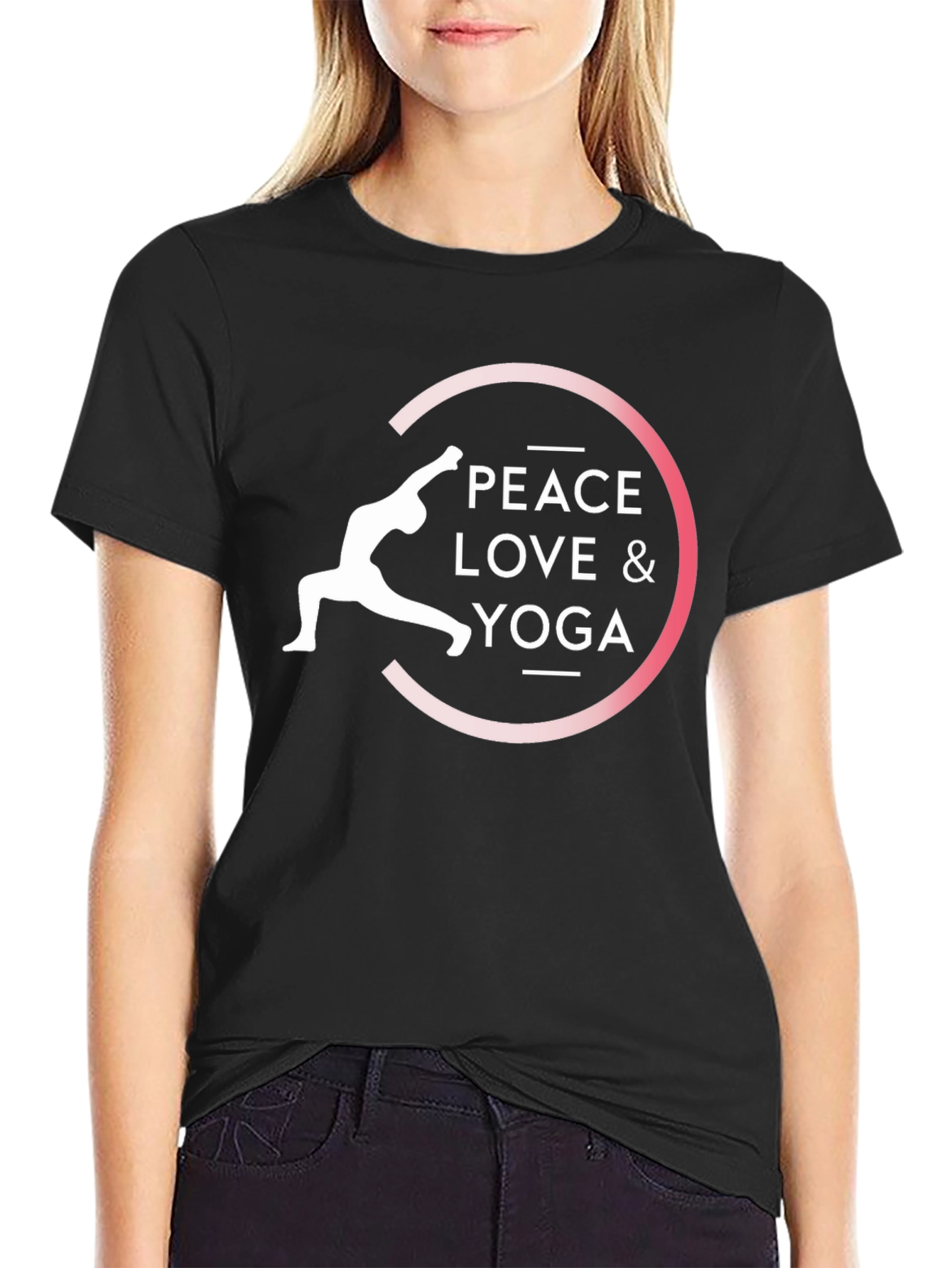 Peace Love & Yoga T-Shirt - Black