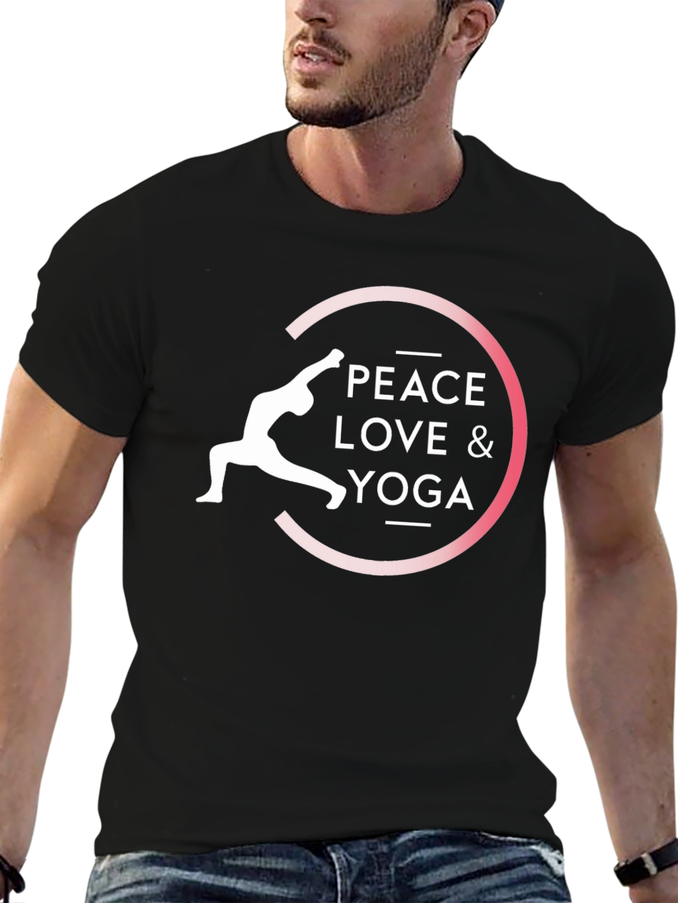 Peace Love & Yoga T-Shirt - Black