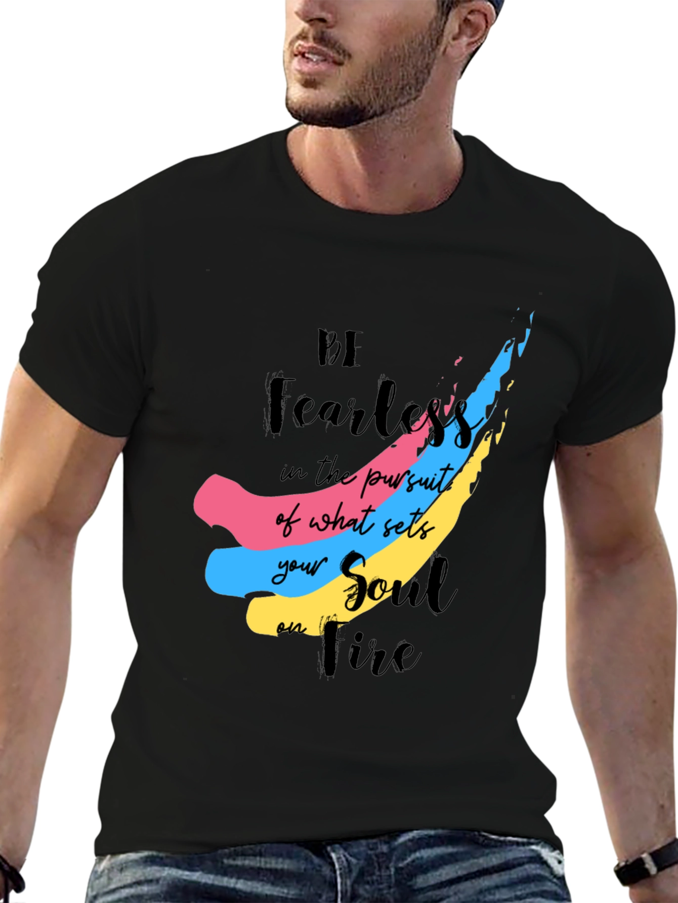 Be Fearless Soul on Fire Graphic Tee - Black