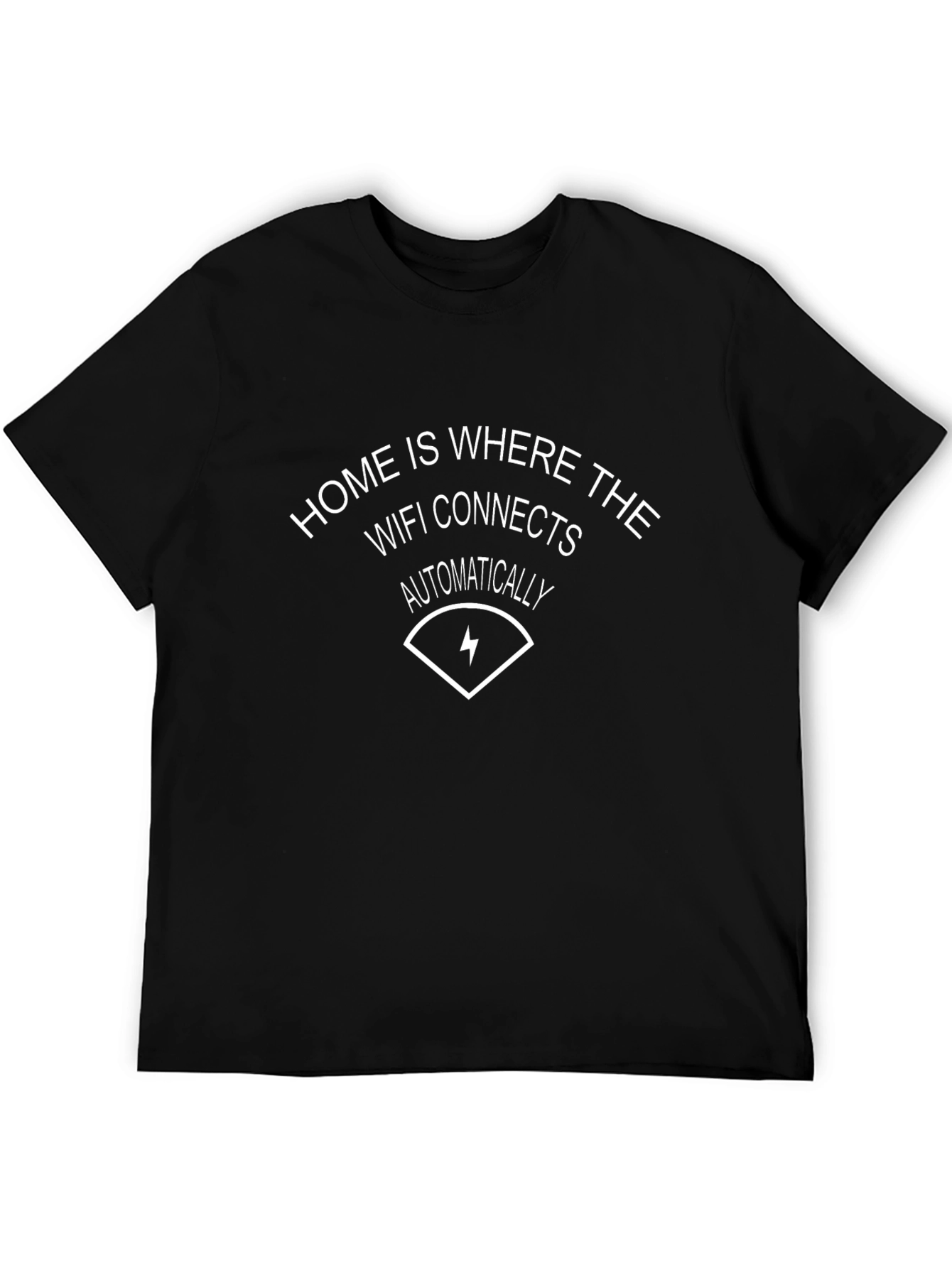 Home WiFi Connects Automatically Black T-Shirt