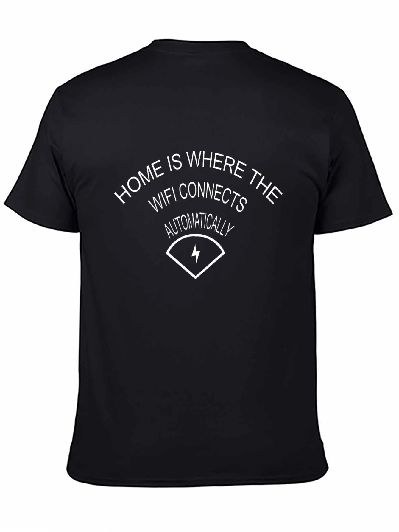 Home WiFi Connects Automatically Black T-Shirt