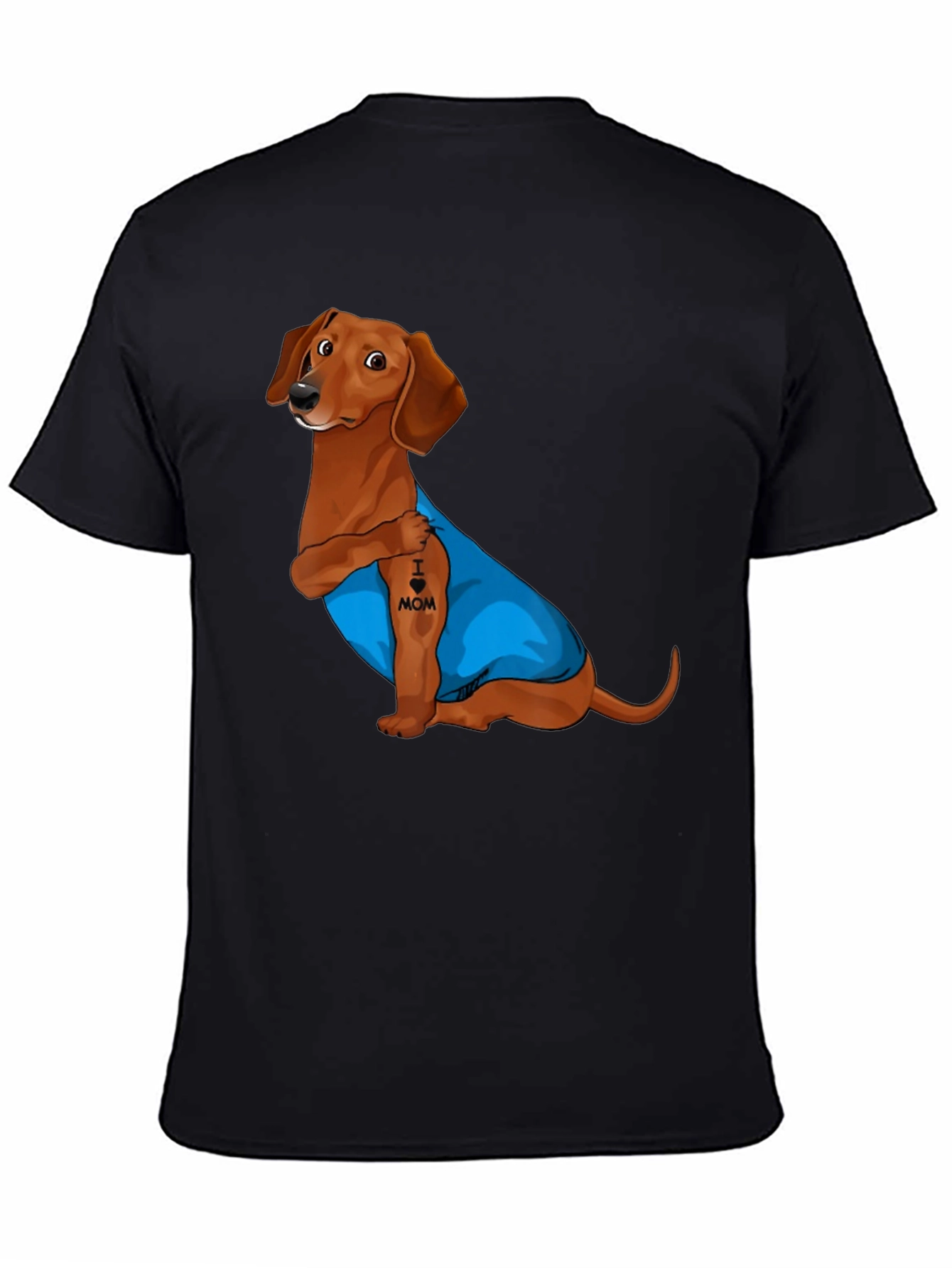 Dachshund I Heart Mom Tattoo Graphic T-Shirt
