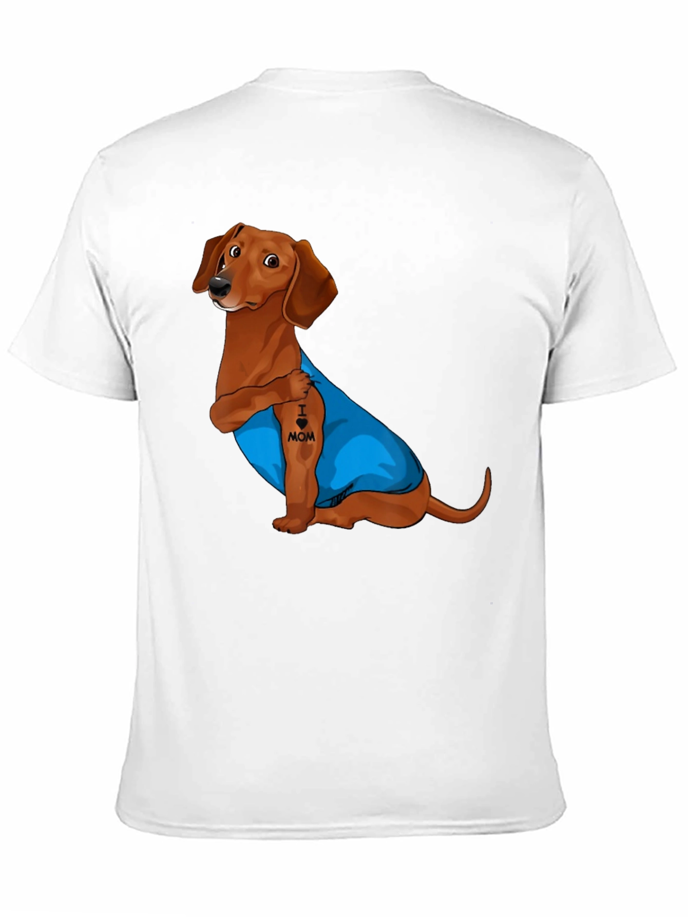Dachshund I Heart Mom Tattoo Graphic T-Shirt