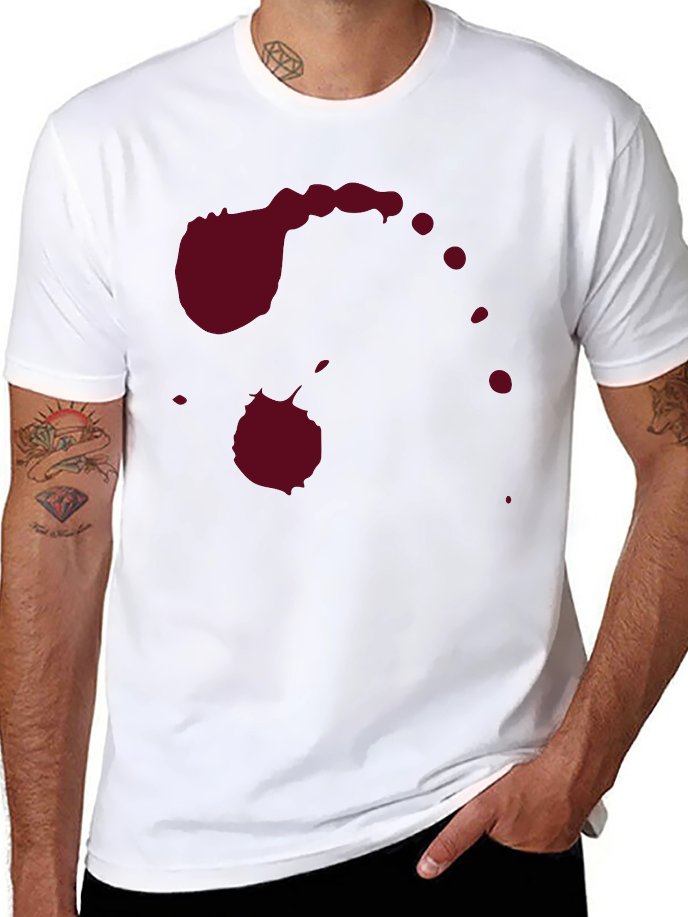 Abstract Dark Red Stain Graphic Tee