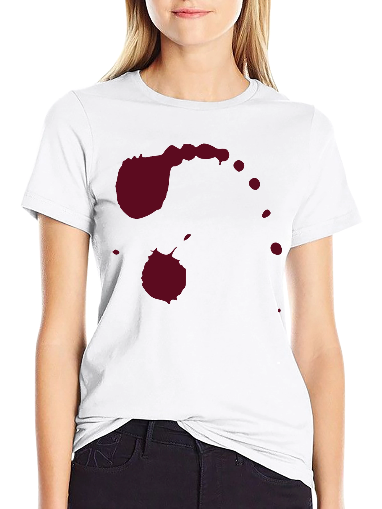 Abstract Dark Red Stain Graphic Tee