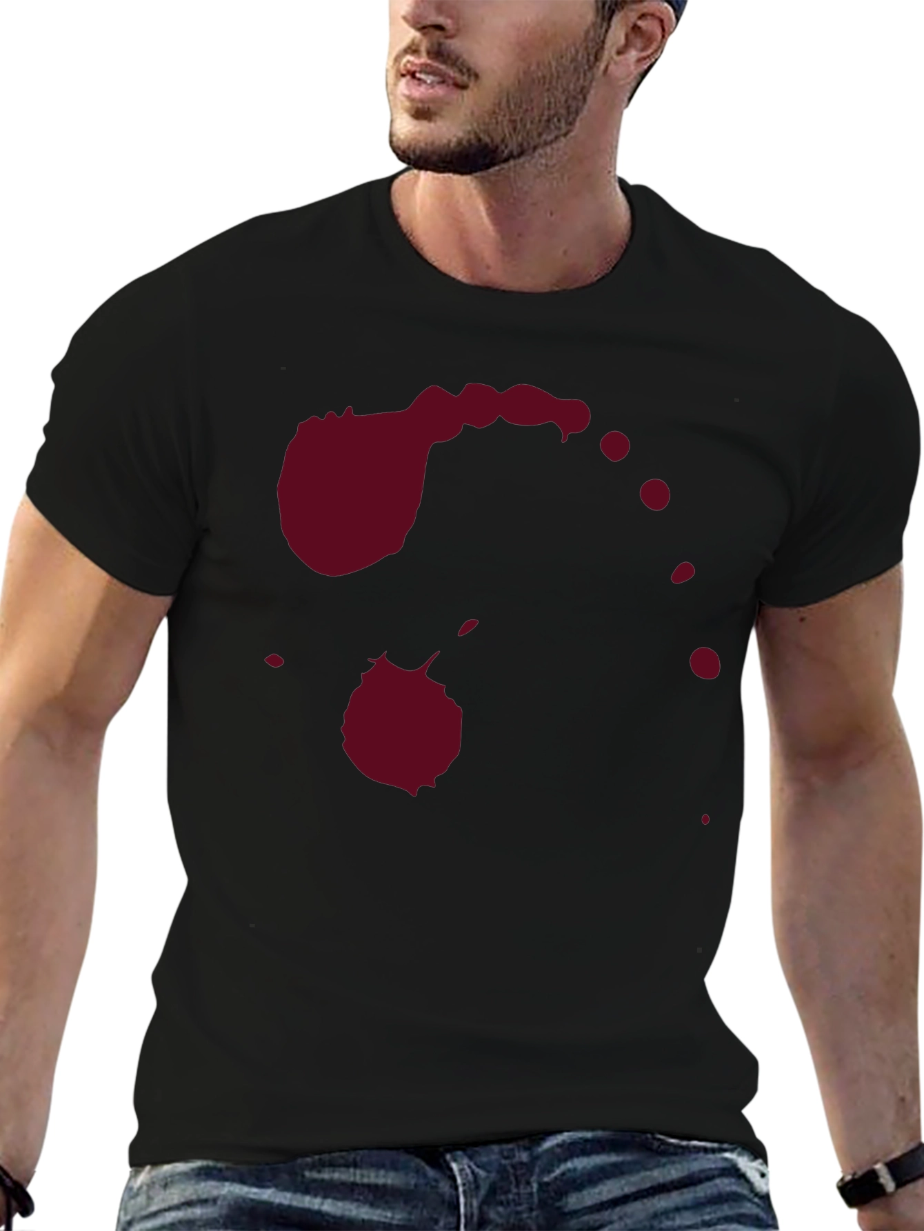 Abstract Dark Red Stain Graphic Tee
