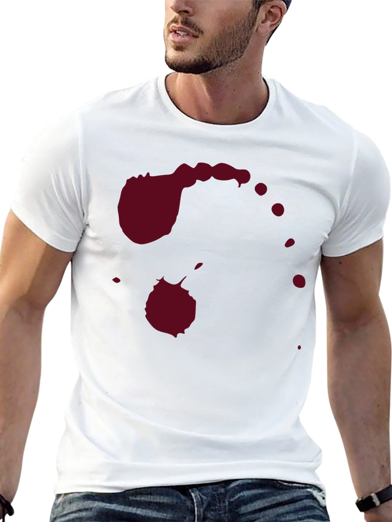 Abstract Dark Red Stain Graphic Tee