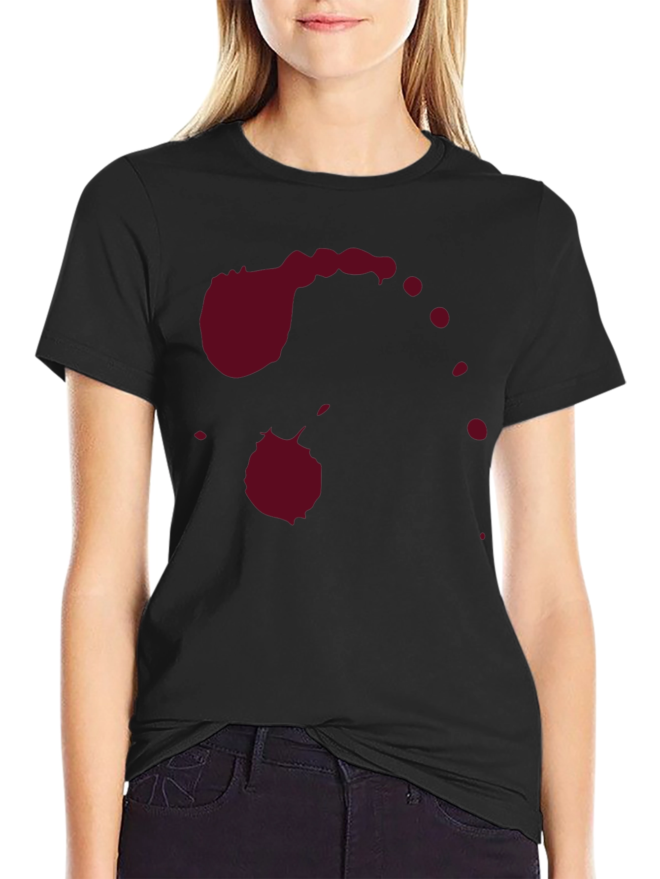Abstract Dark Red Stain Graphic Tee