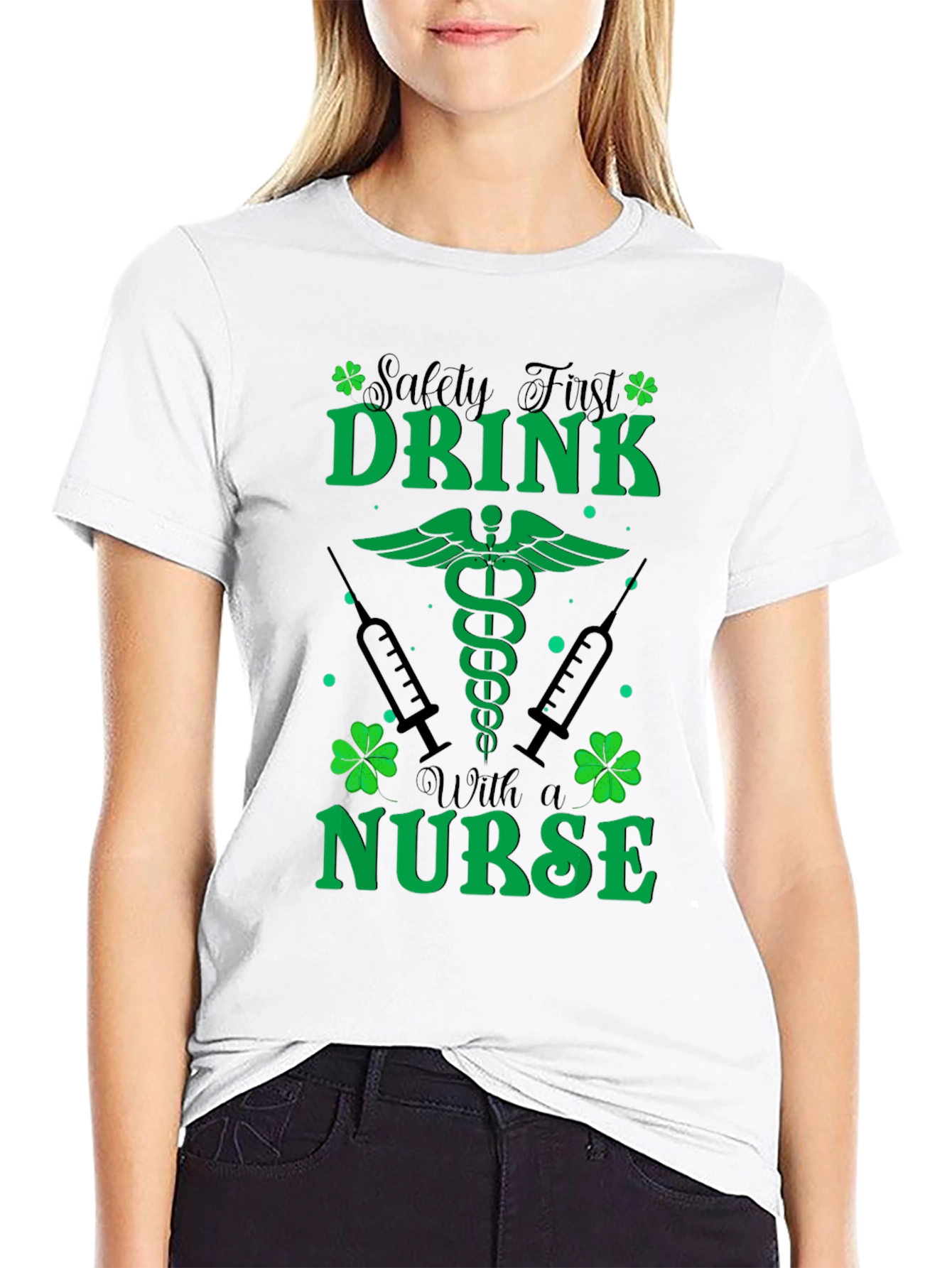 St. Patricks Day Nurse T-Shirt - Safety First