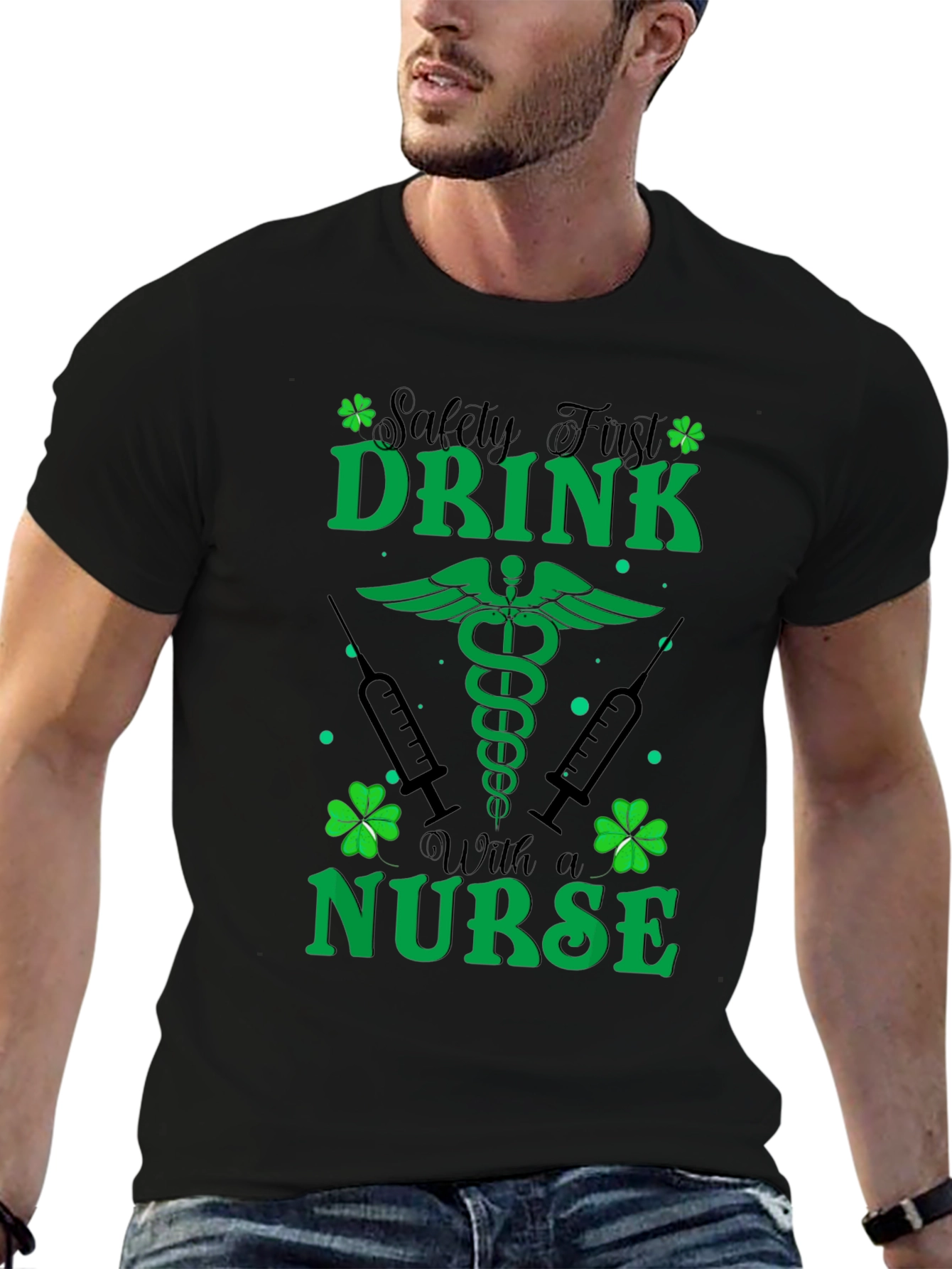 St. Patricks Day Nurse T-Shirt - Safety First