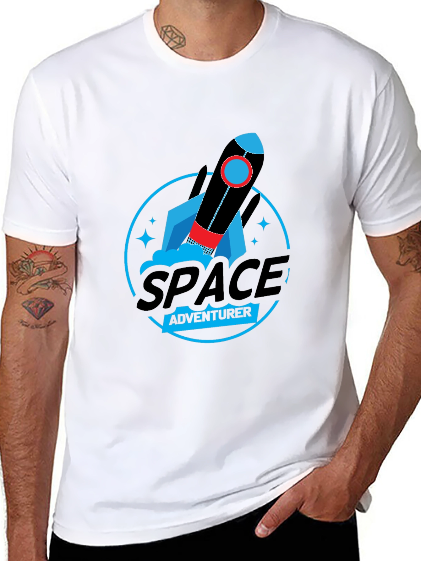 Space Adventurer Graphic T-Shirt - Black Cotton Tee