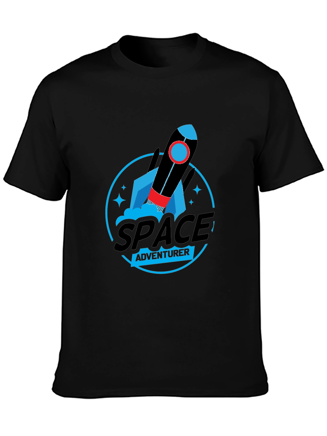 Space Adventurer Graphic T-Shirt - Black Cotton Tee
