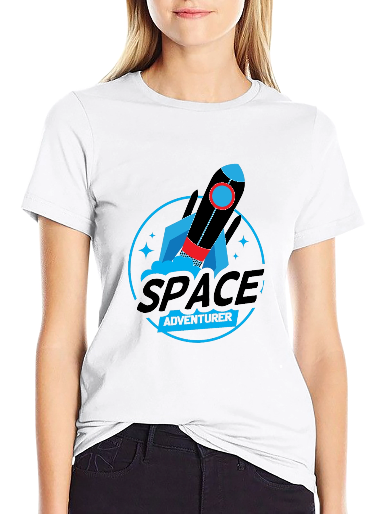 Space Adventurer Graphic T-Shirt - Black Cotton Tee