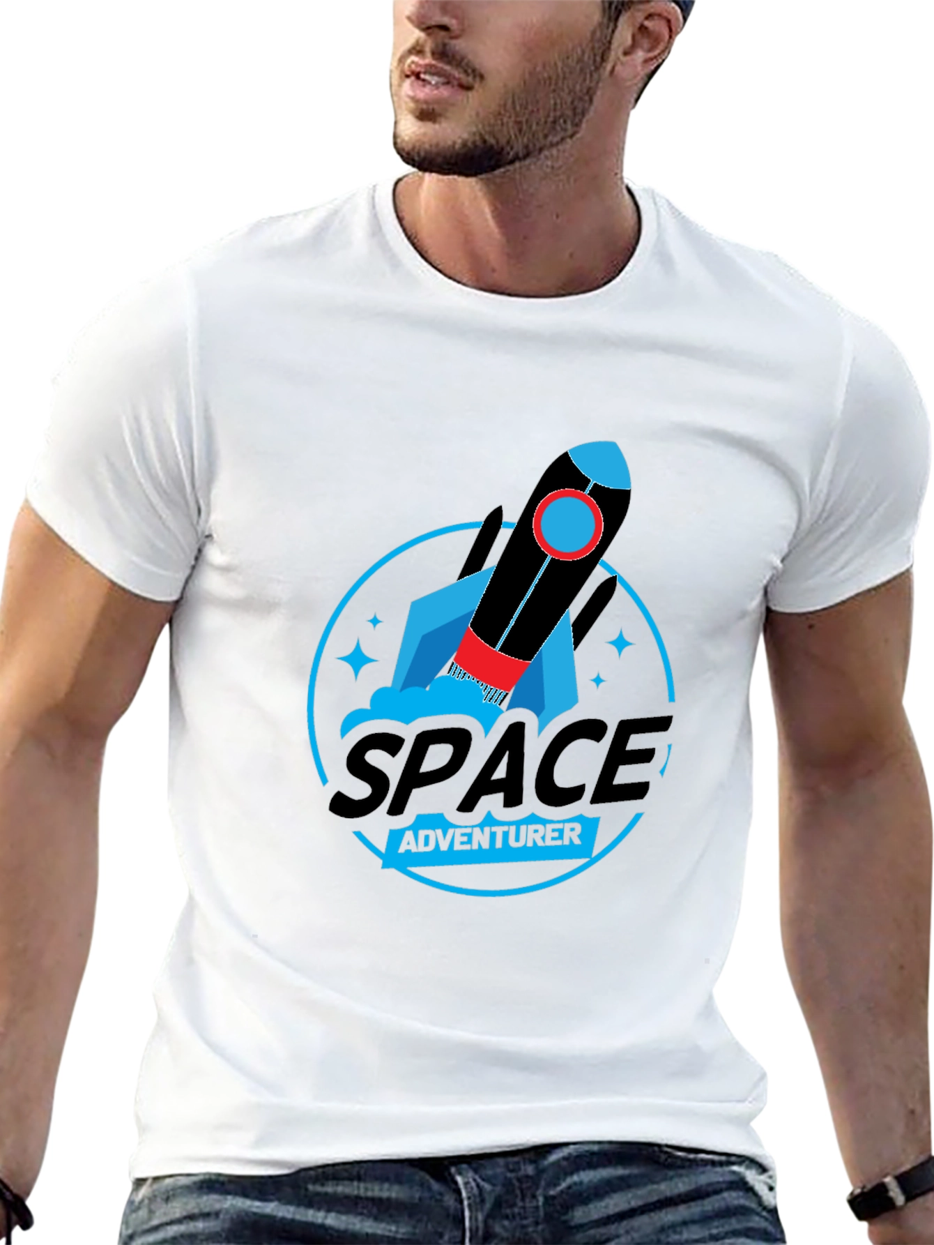 Space Adventurer Graphic T-Shirt - Black Cotton Tee