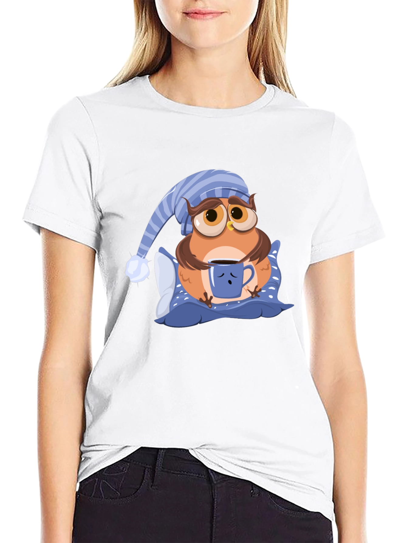 Sleepy Owl Graphic T-Shirt