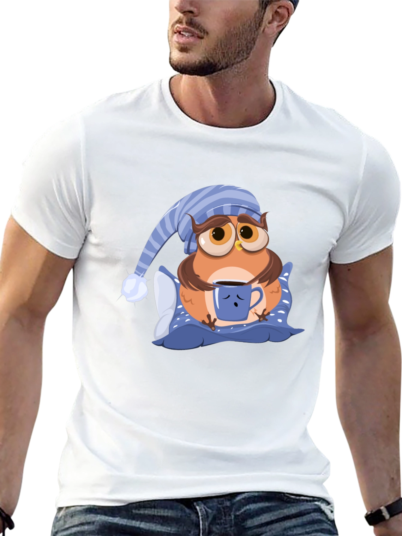 Sleepy Owl Graphic T-Shirt