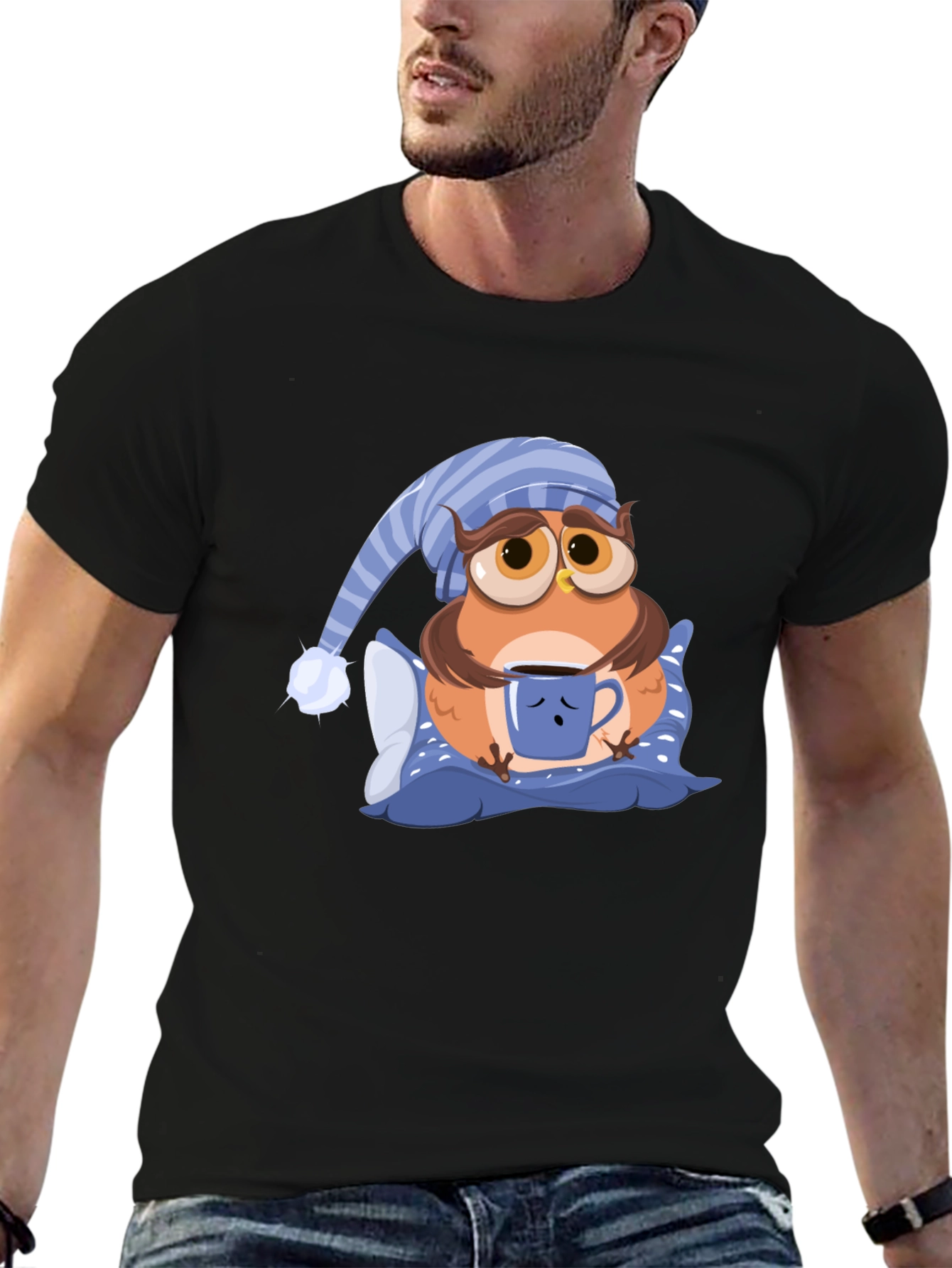 Sleepy Owl Graphic T-Shirt