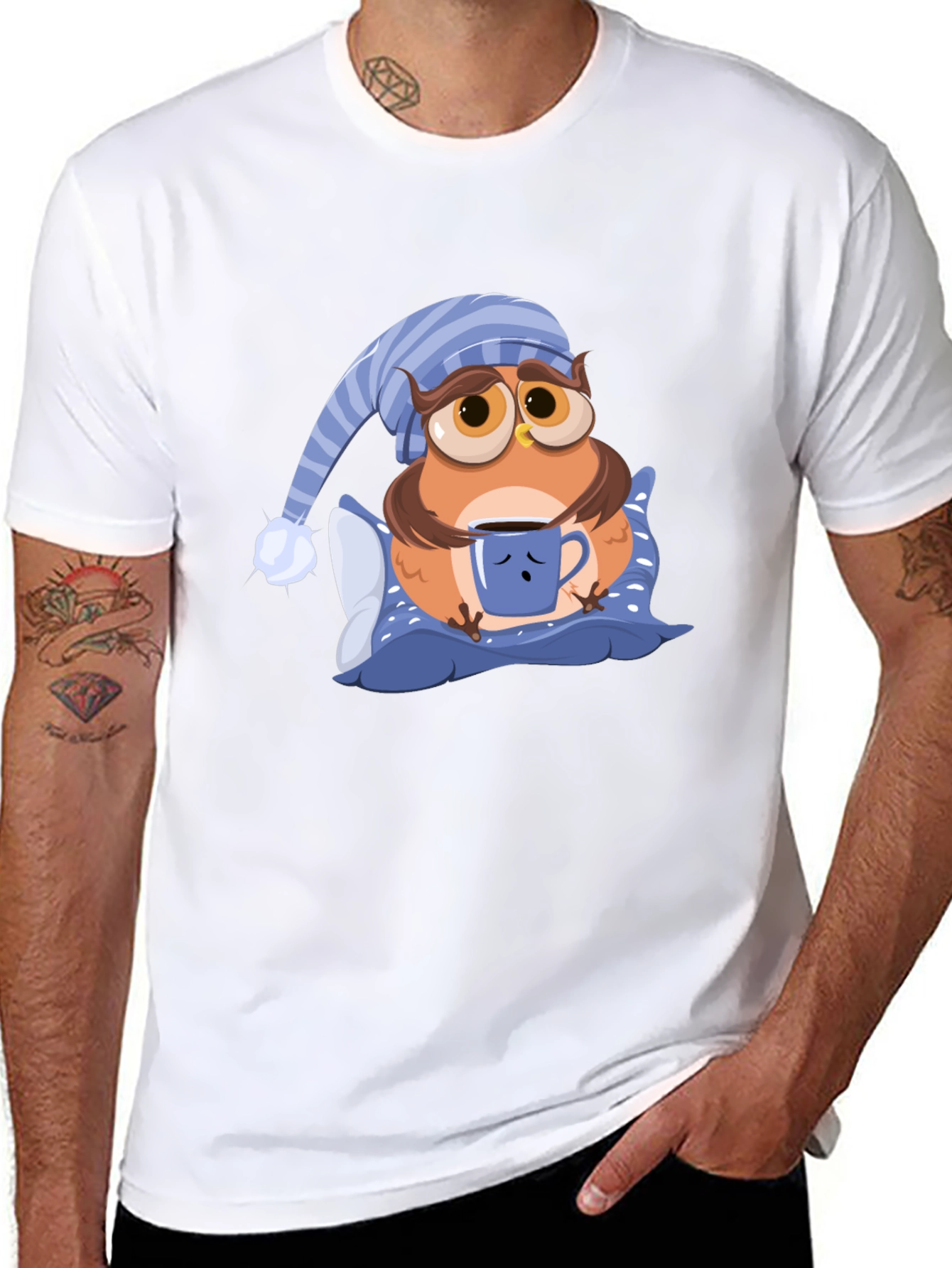 Sleepy Owl Graphic T-Shirt