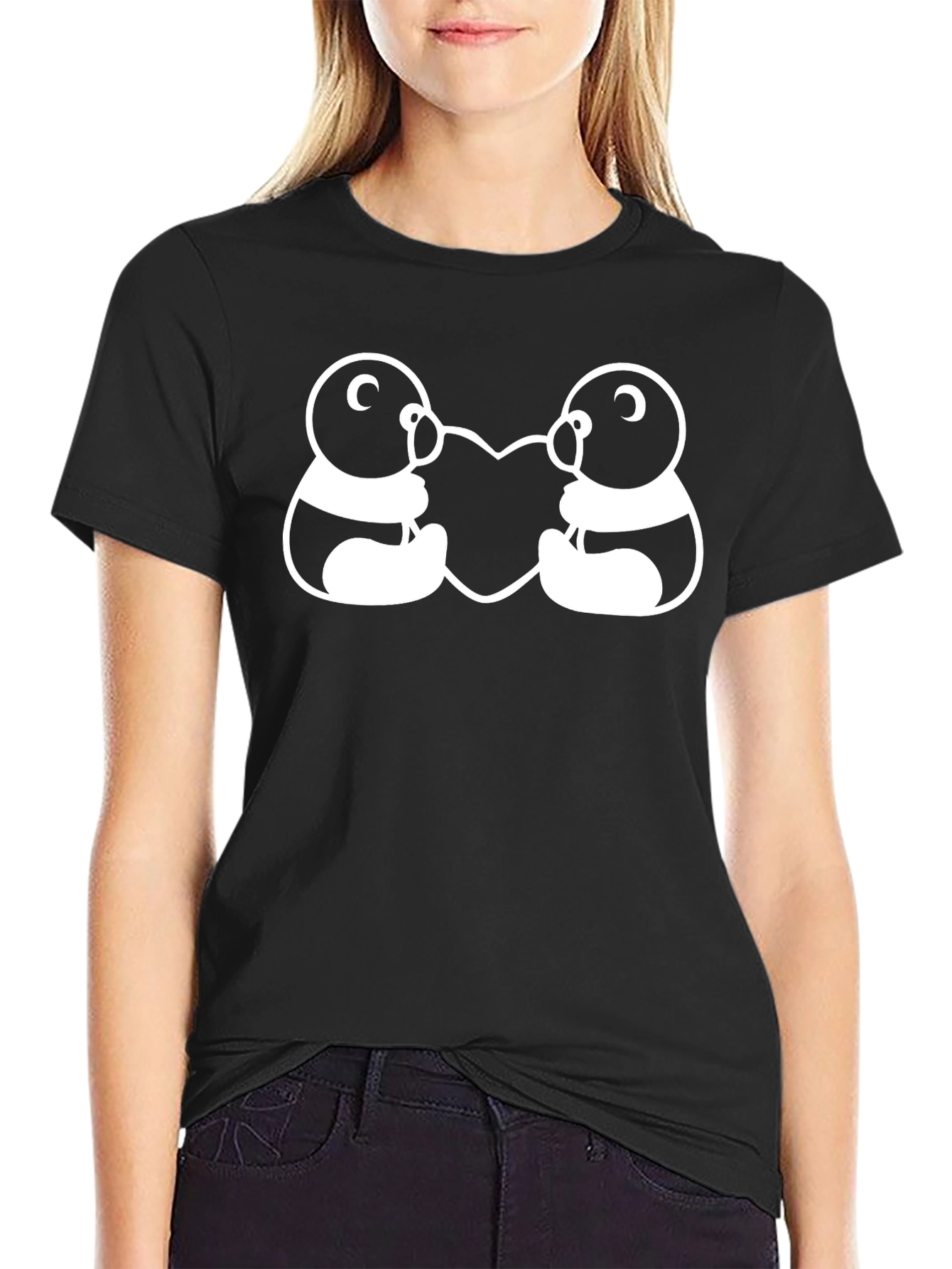 Panda Love Black T-Shirt