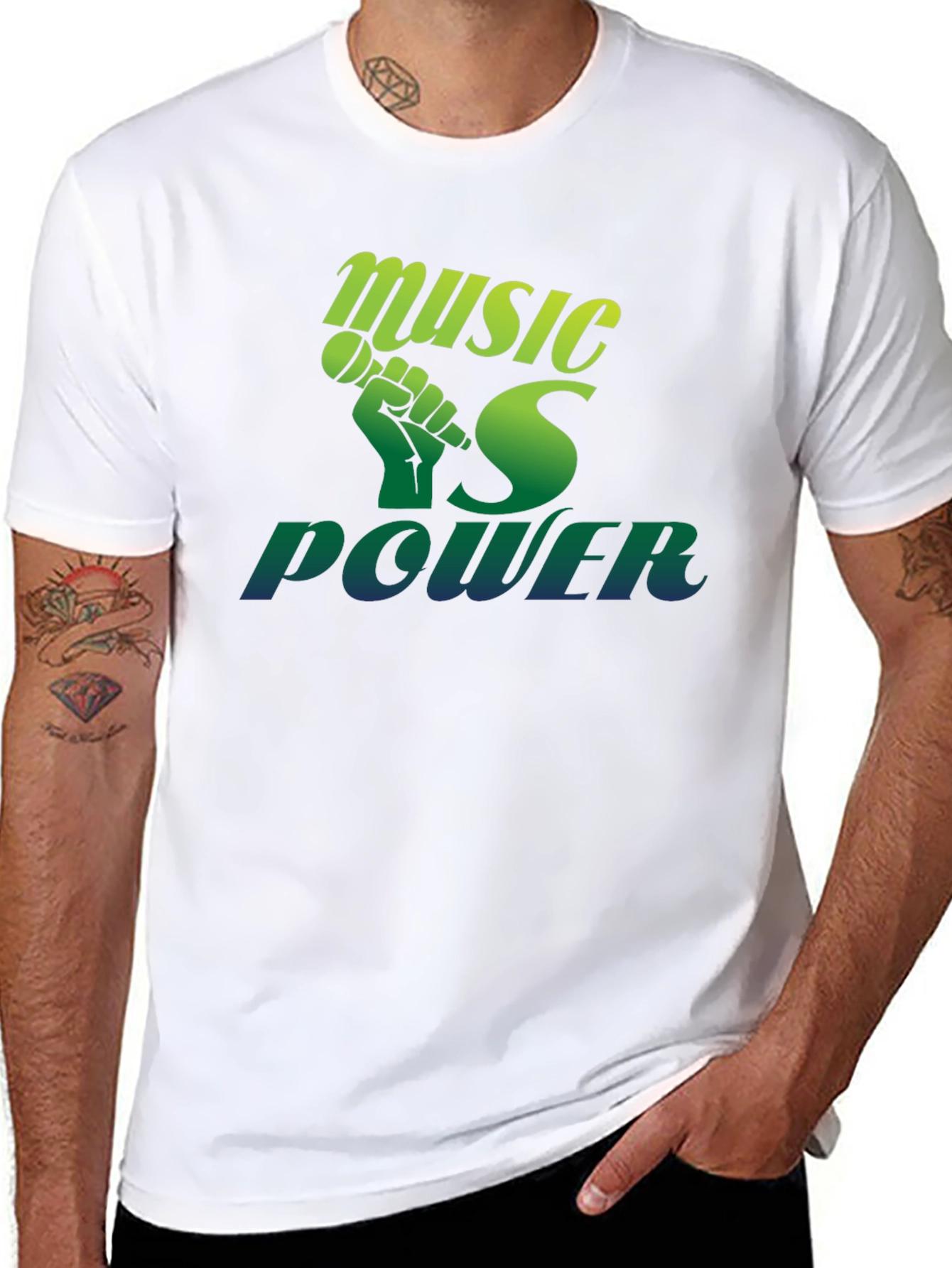 Music Is Power T-Shirt - Black Graphic Tee