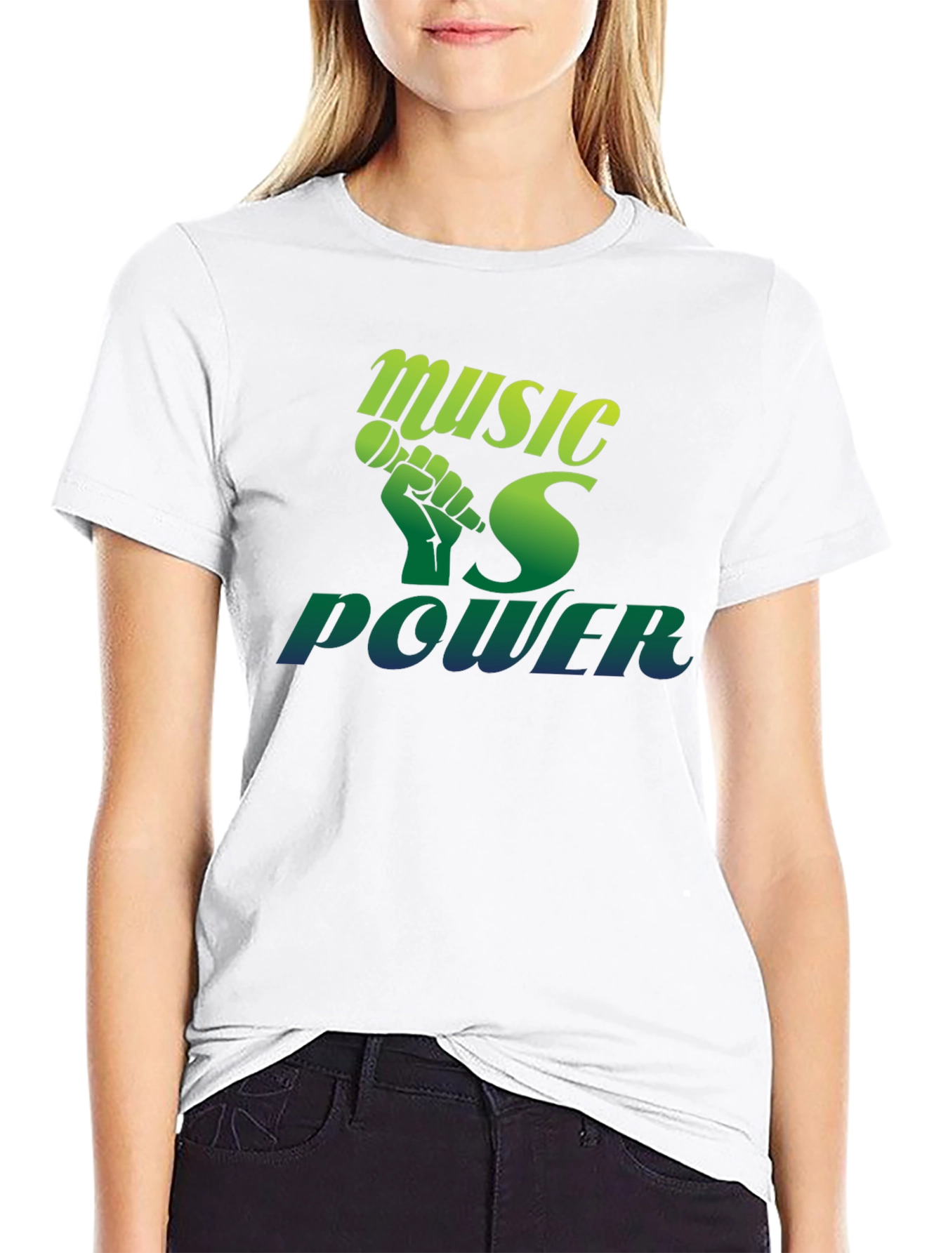 Music Is Power T-Shirt - Black Graphic Tee