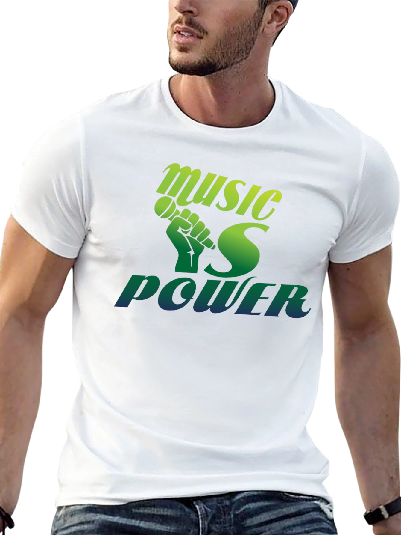 Music Is Power T-Shirt - Black Graphic Tee
