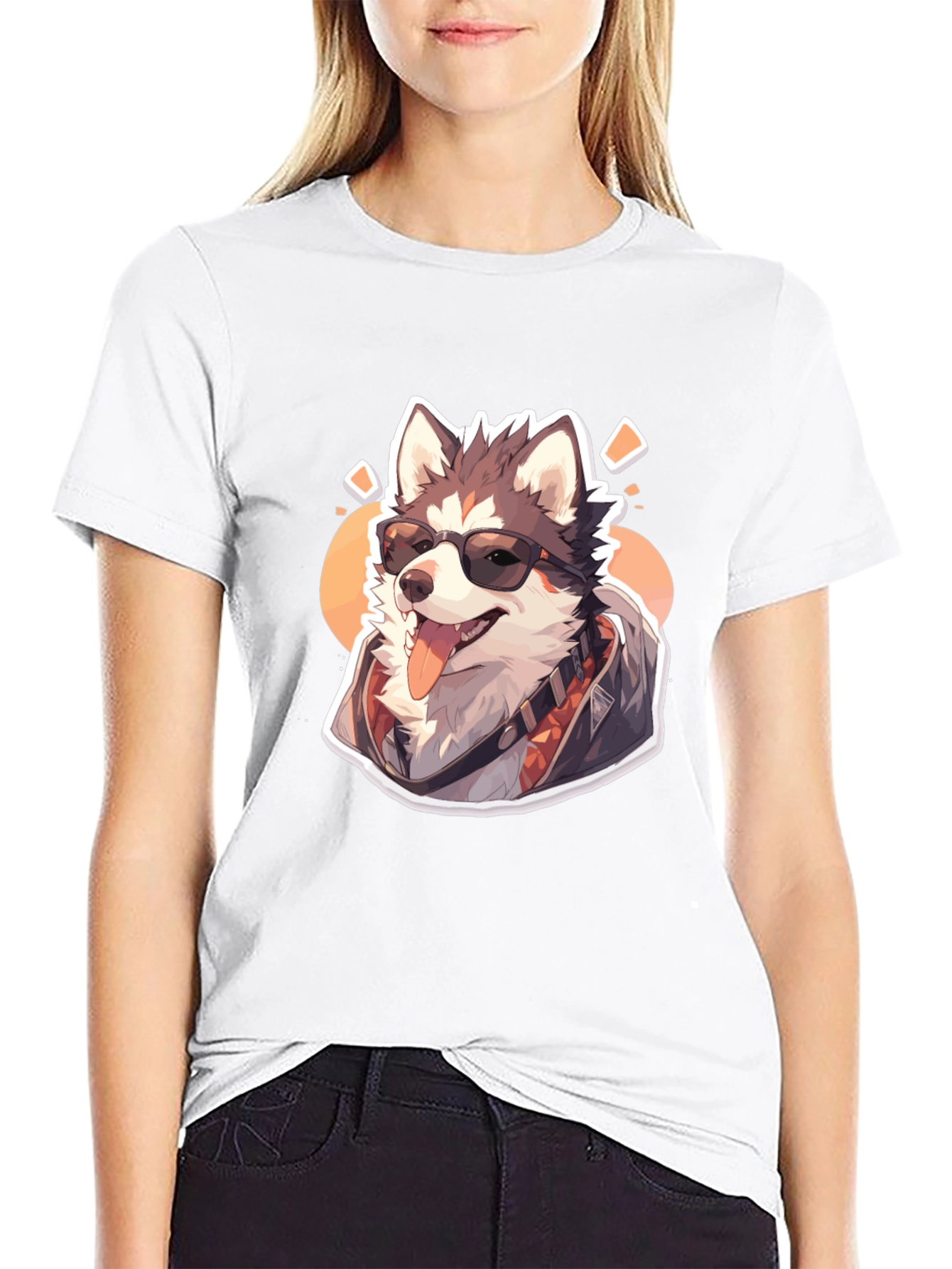 Cool Husky Graphic Tee - Black