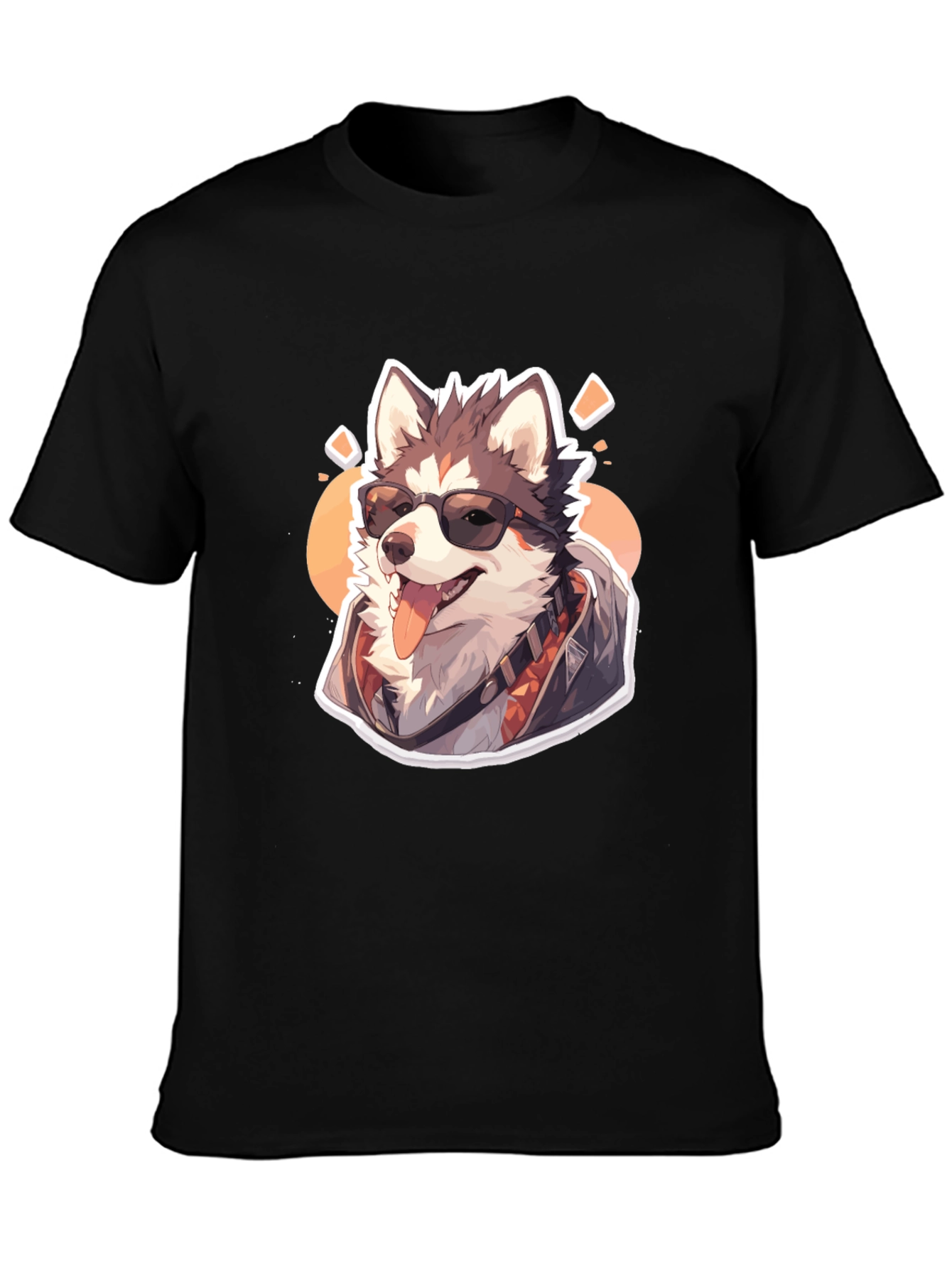 Cool Husky Graphic Tee - Black