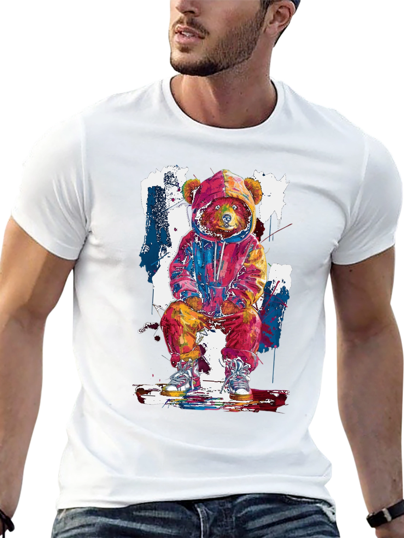 Urban Bear Graphic Tee - Cool Streetwear Style