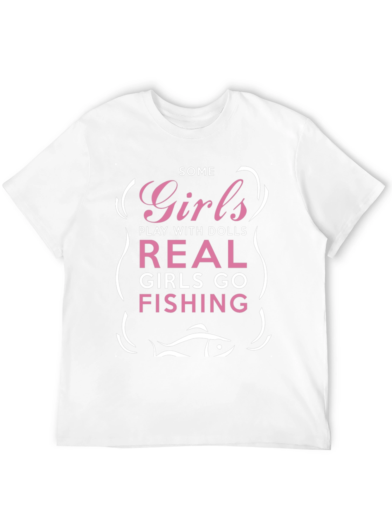 Girls Fishing Graphic Tee - Novelty T-Shirt