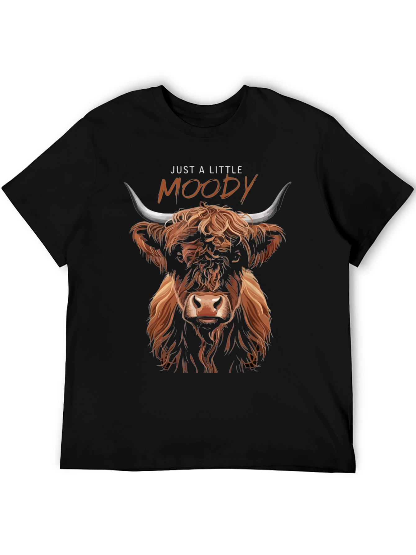 Just A Little Moody Highland Cow Graphic Tee