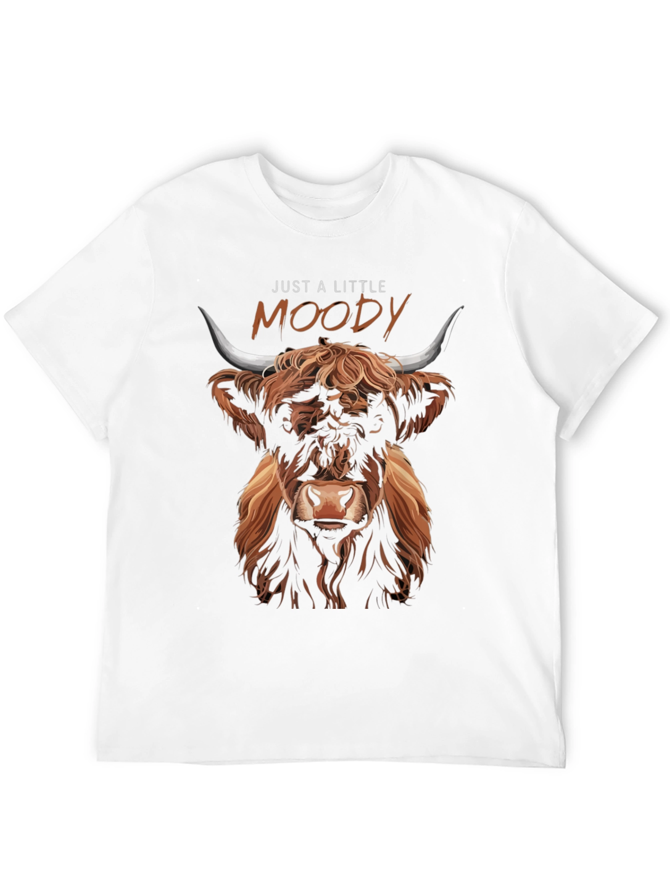 Just A Little Moody Highland Cow Graphic Tee