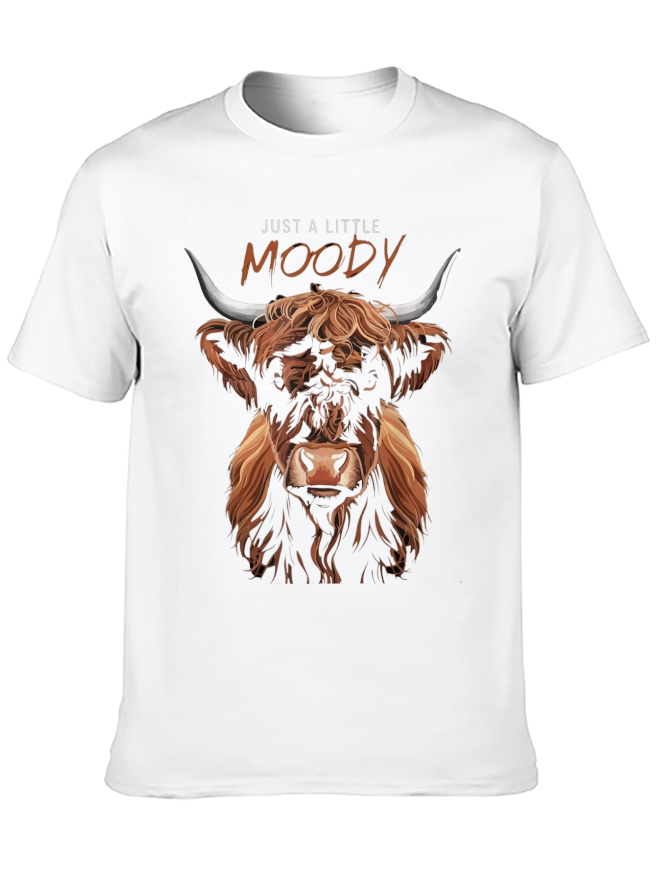 Just A Little Moody Highland Cow Graphic Tee