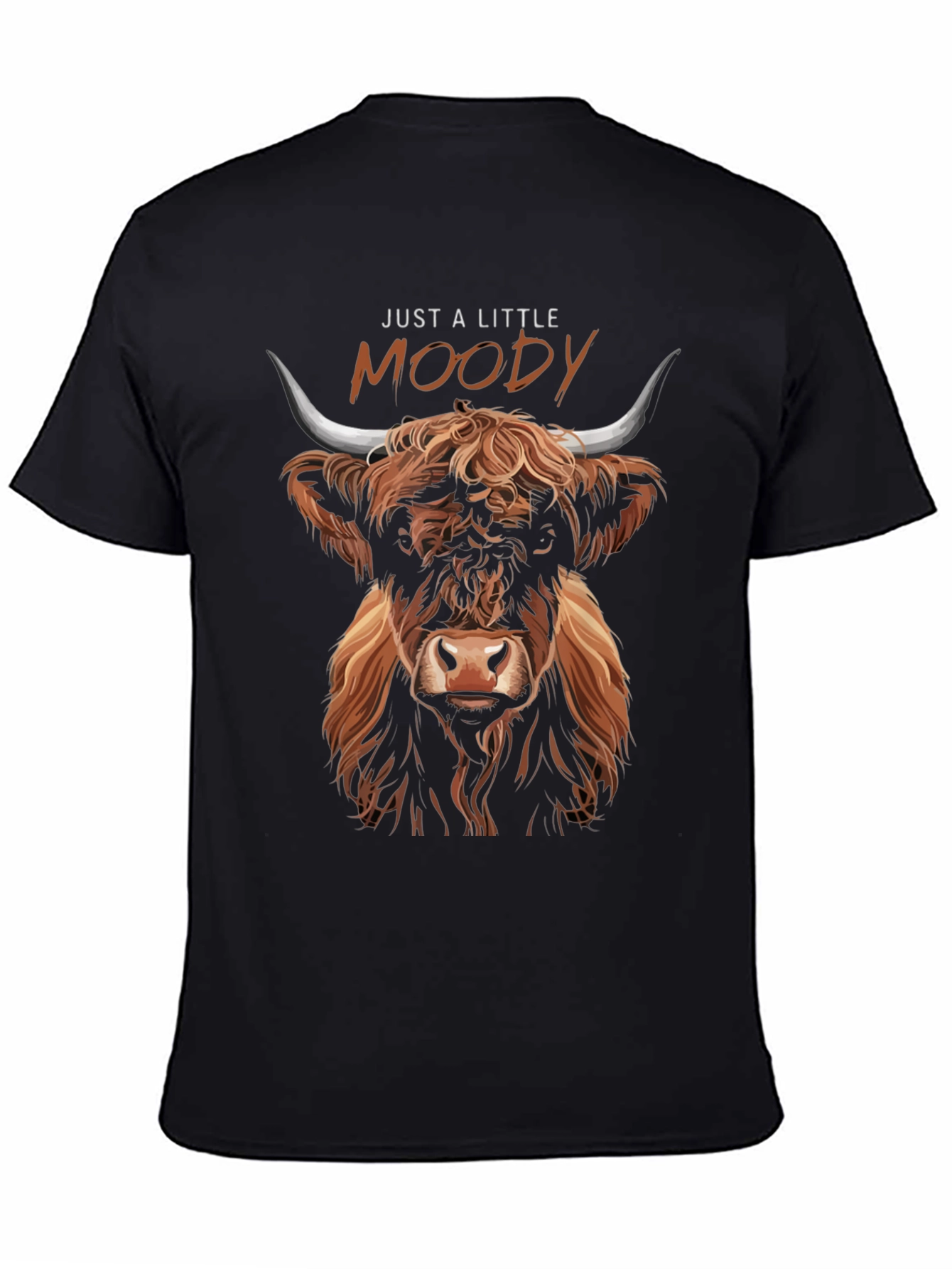 Just A Little Moody Highland Cow Graphic Tee