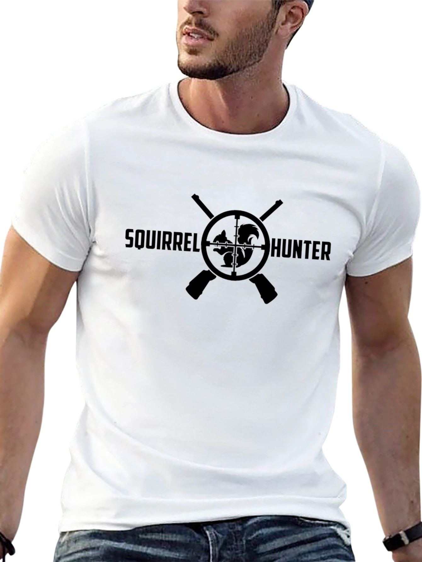 Squirrel Hunter Graphic Tee - Black